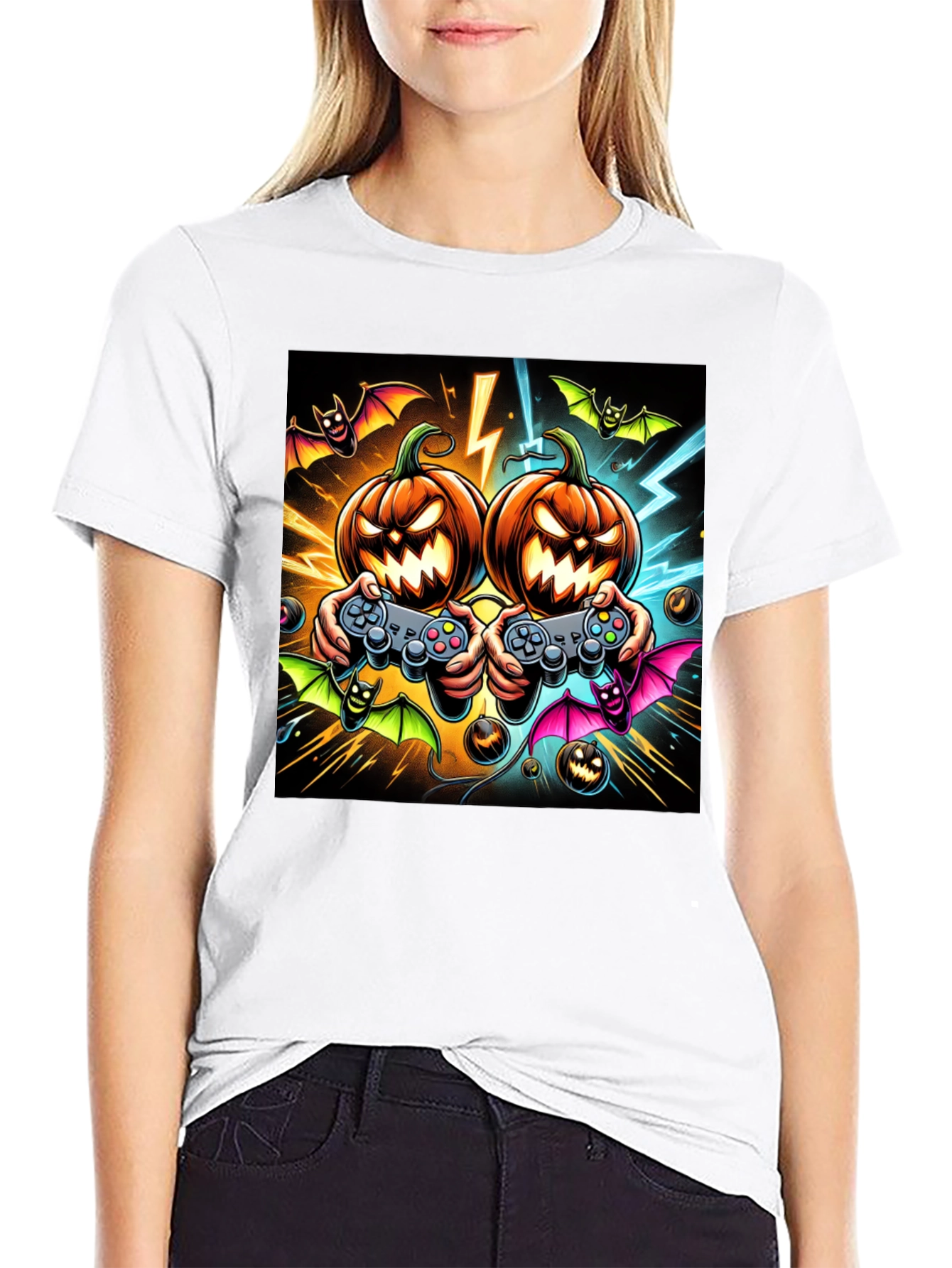 Halloween Gaming T-Shirt Pumpkin Game Controller
