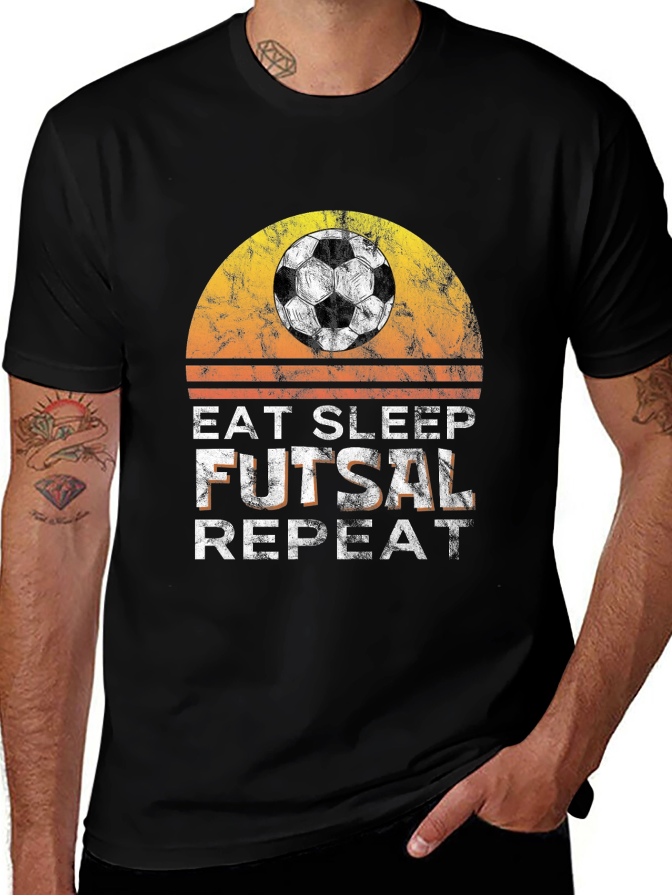 Eat Sleep Futsal Repeat Graphic Tee