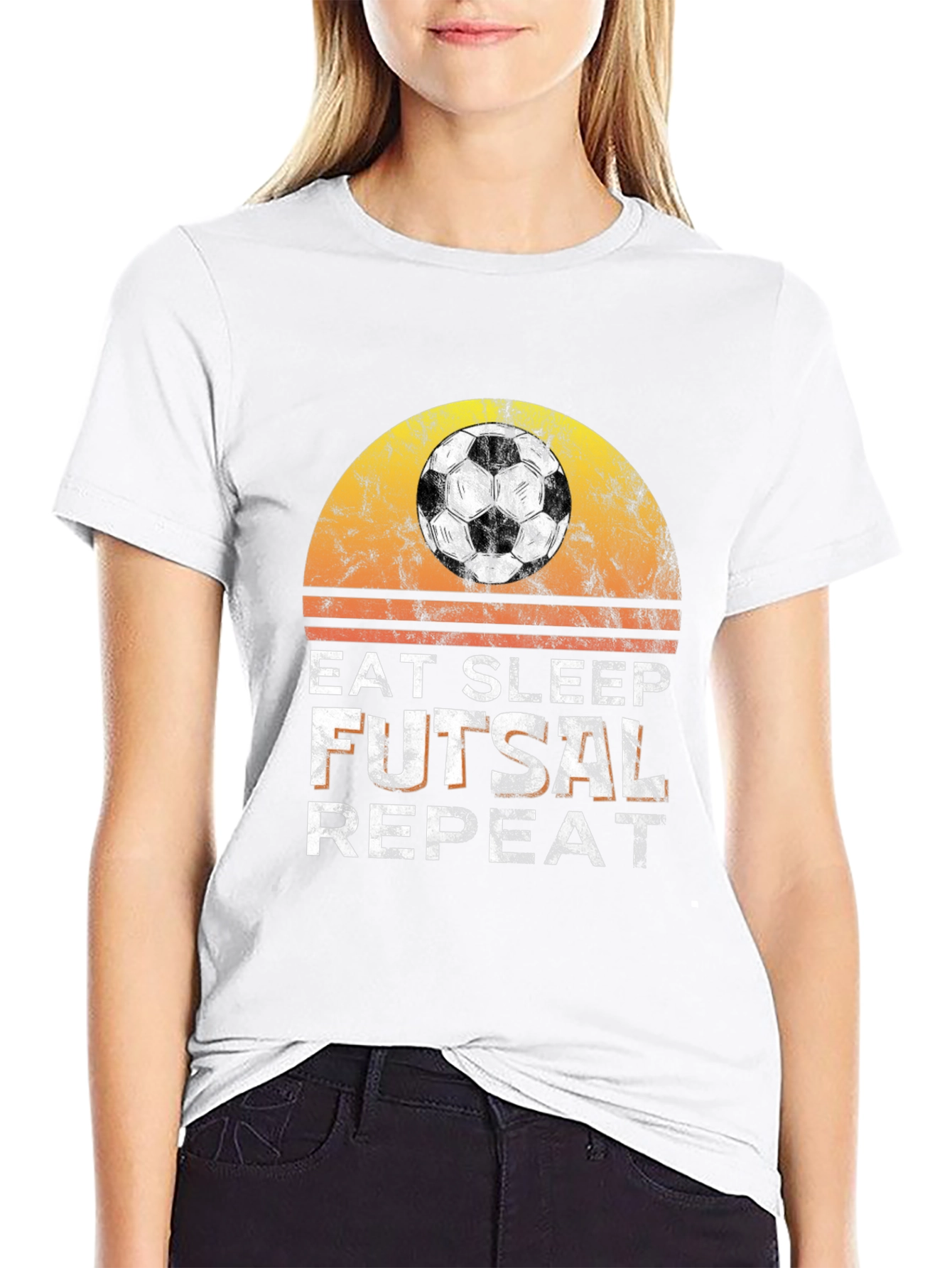Eat Sleep Futsal Repeat Graphic Tee