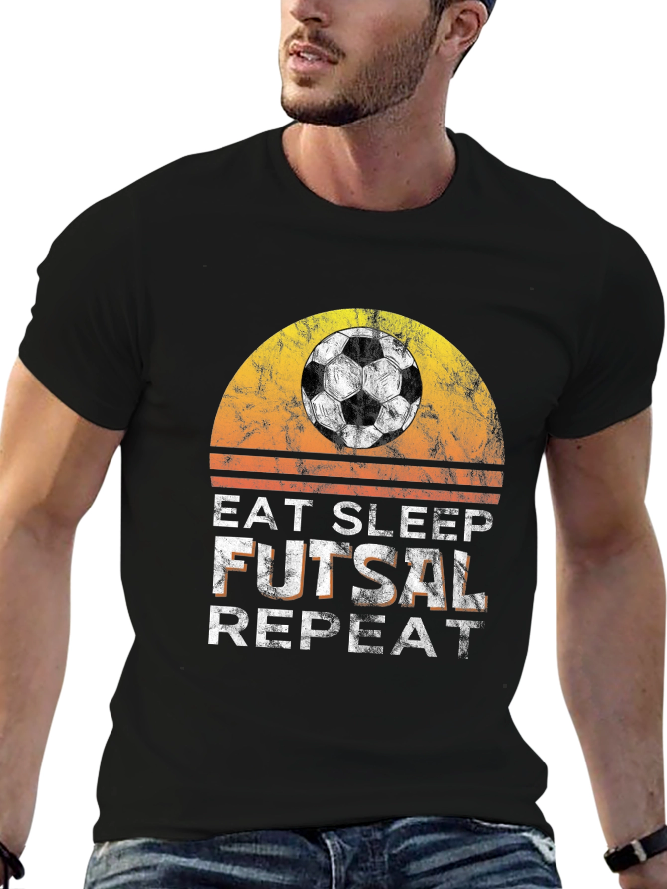 Eat Sleep Futsal Repeat Graphic Tee