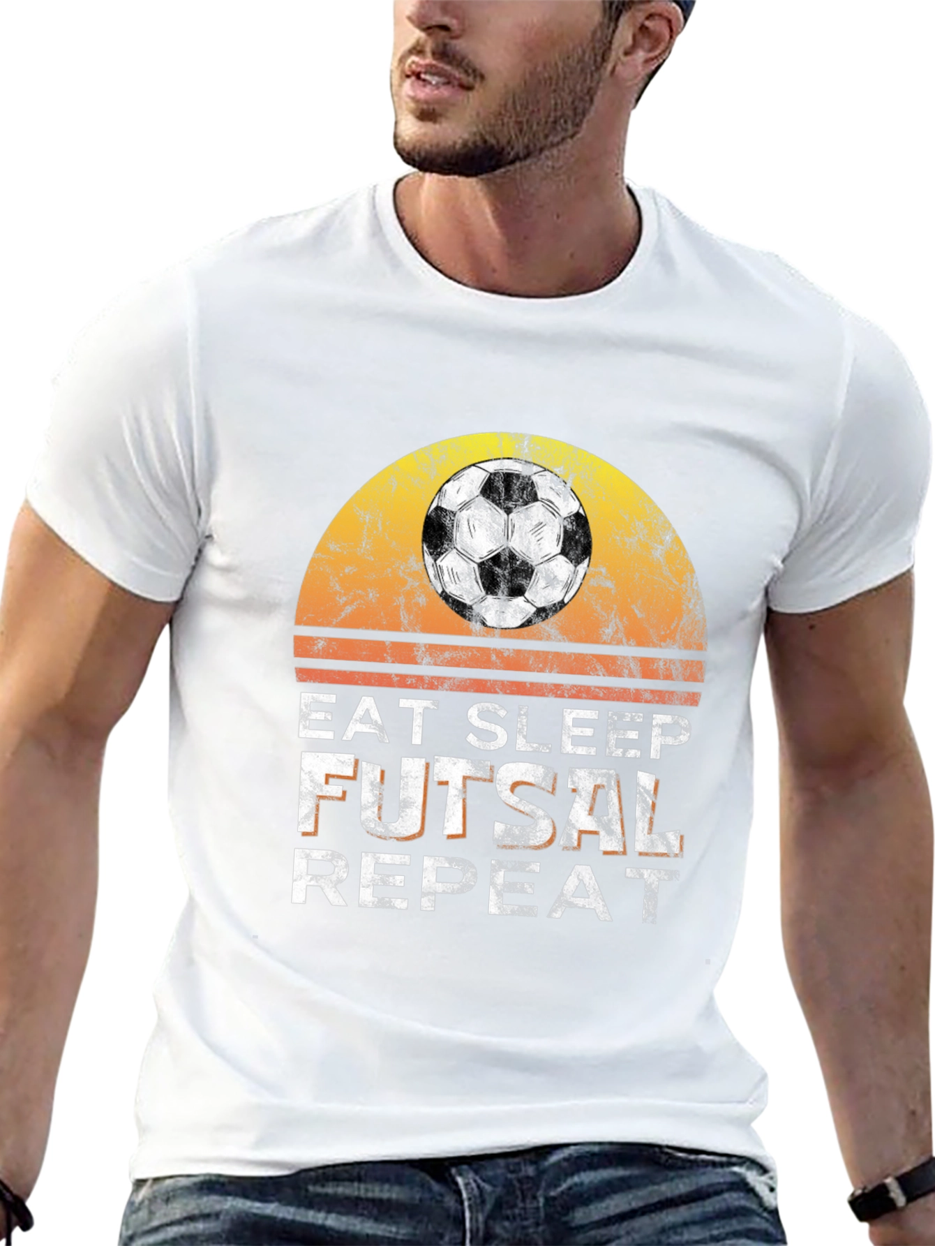 Eat Sleep Futsal Repeat Graphic Tee