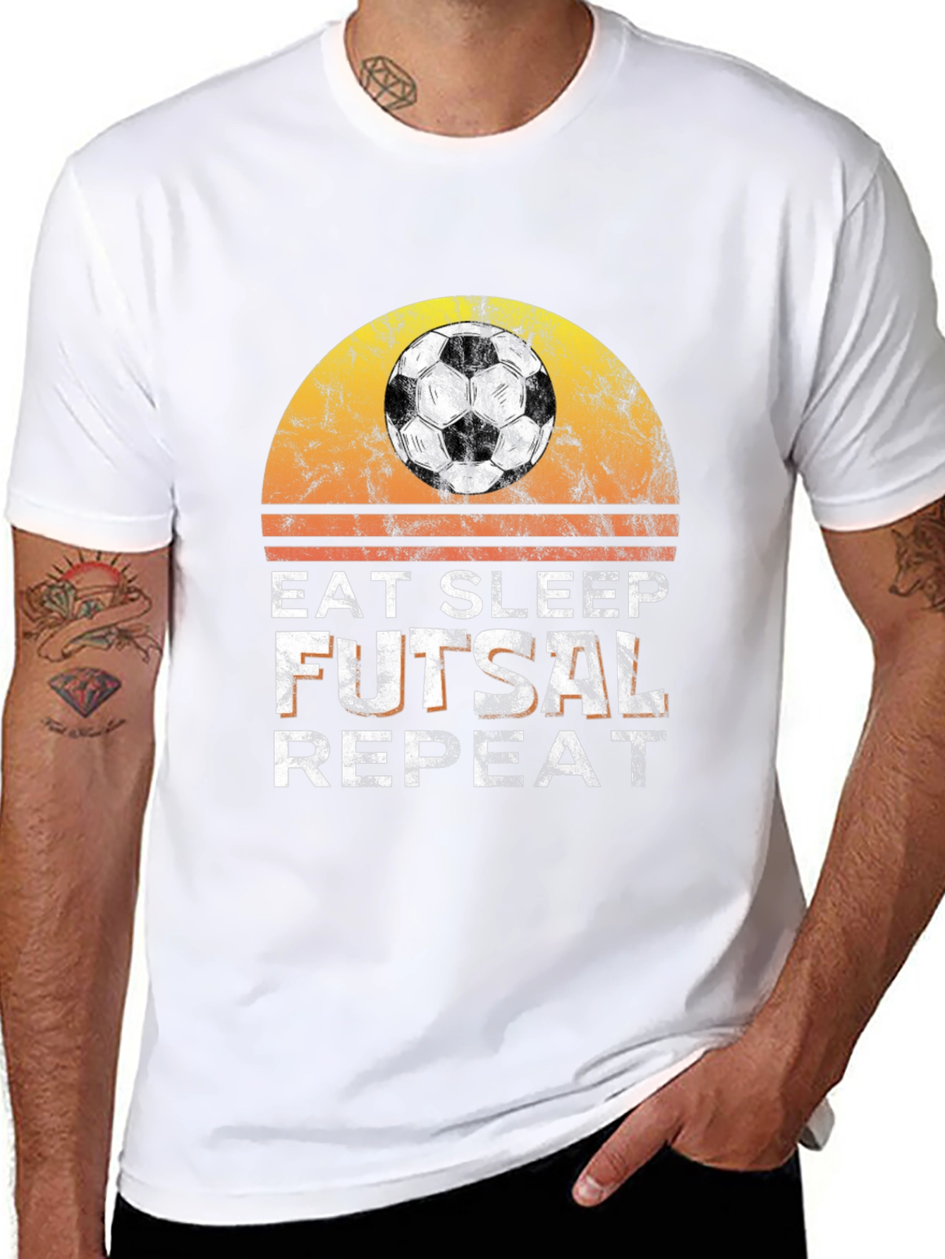 Eat Sleep Futsal Repeat Graphic Tee