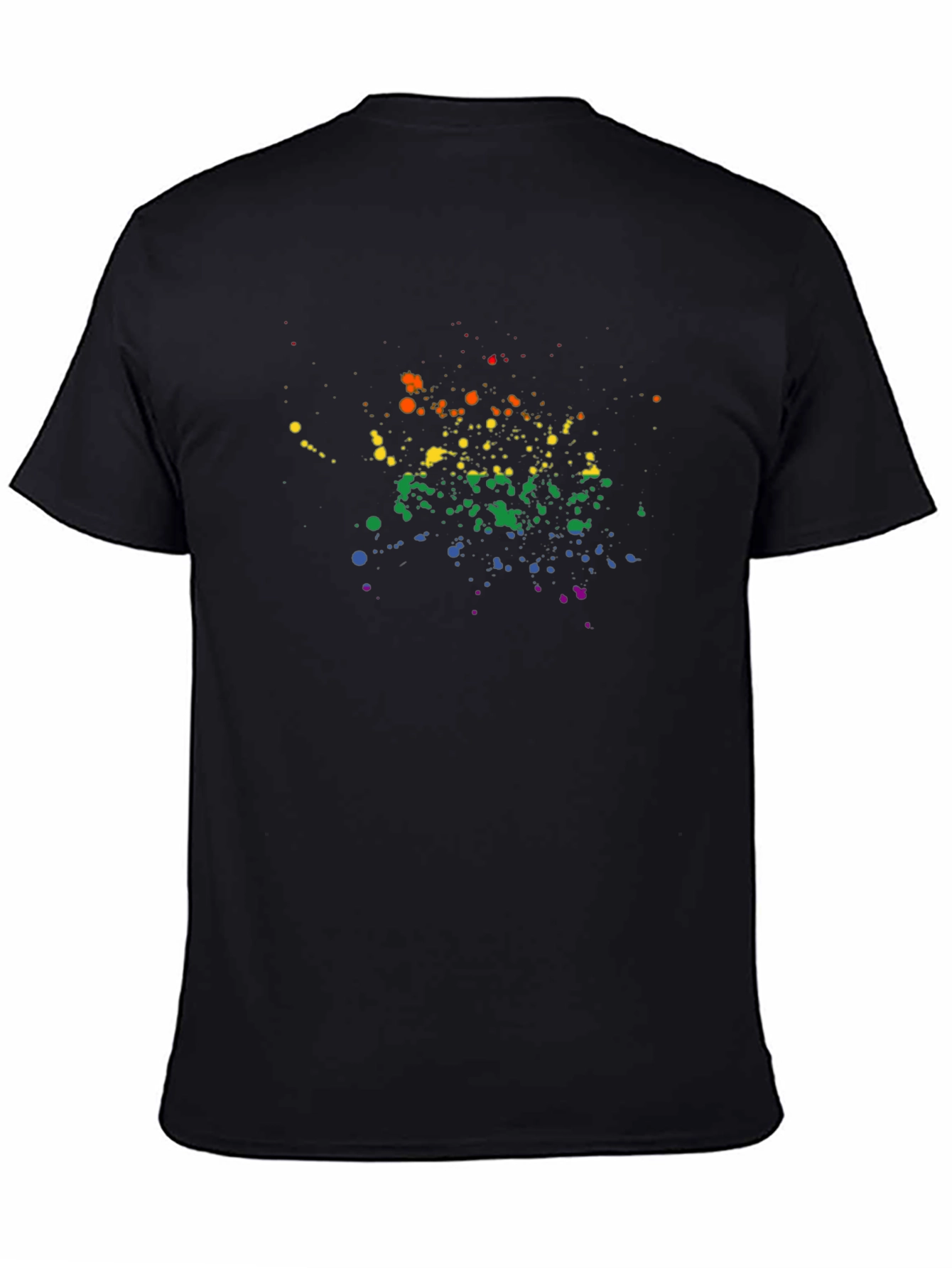 Rainbow Splatter Graphic Black T-Shirt
