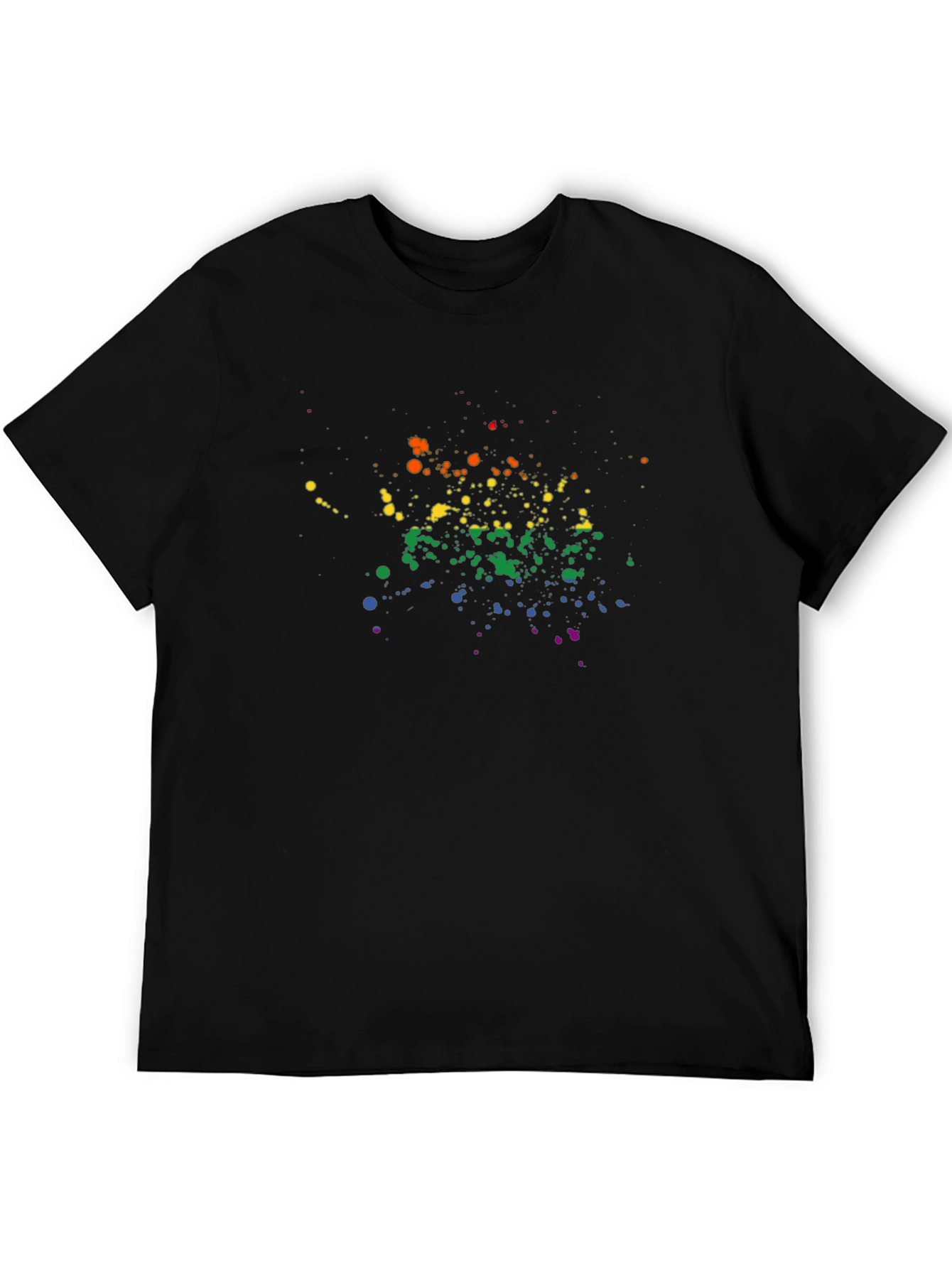 Rainbow Splatter Graphic Black T-Shirt
