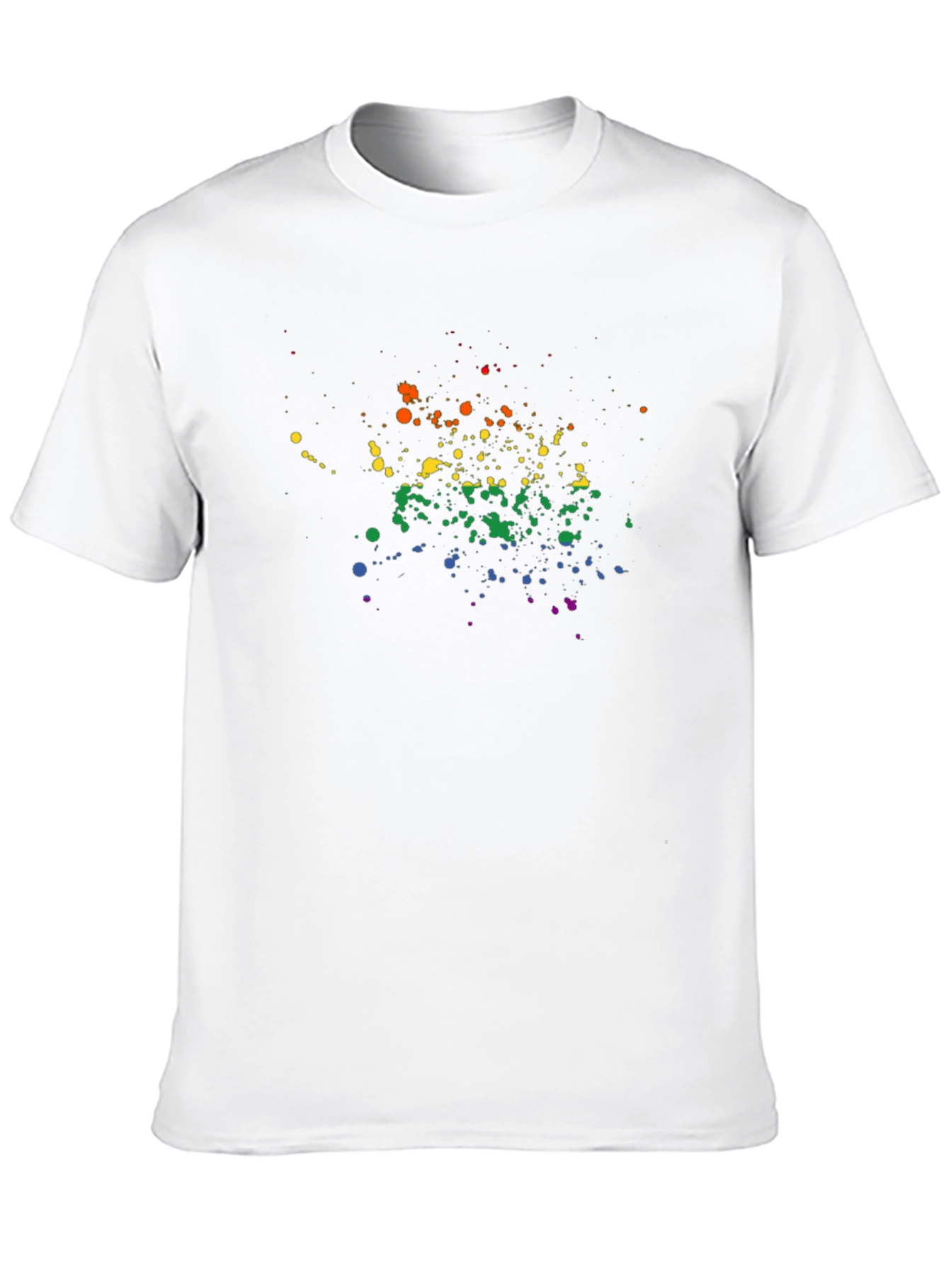 Rainbow Splatter Graphic Black T-Shirt