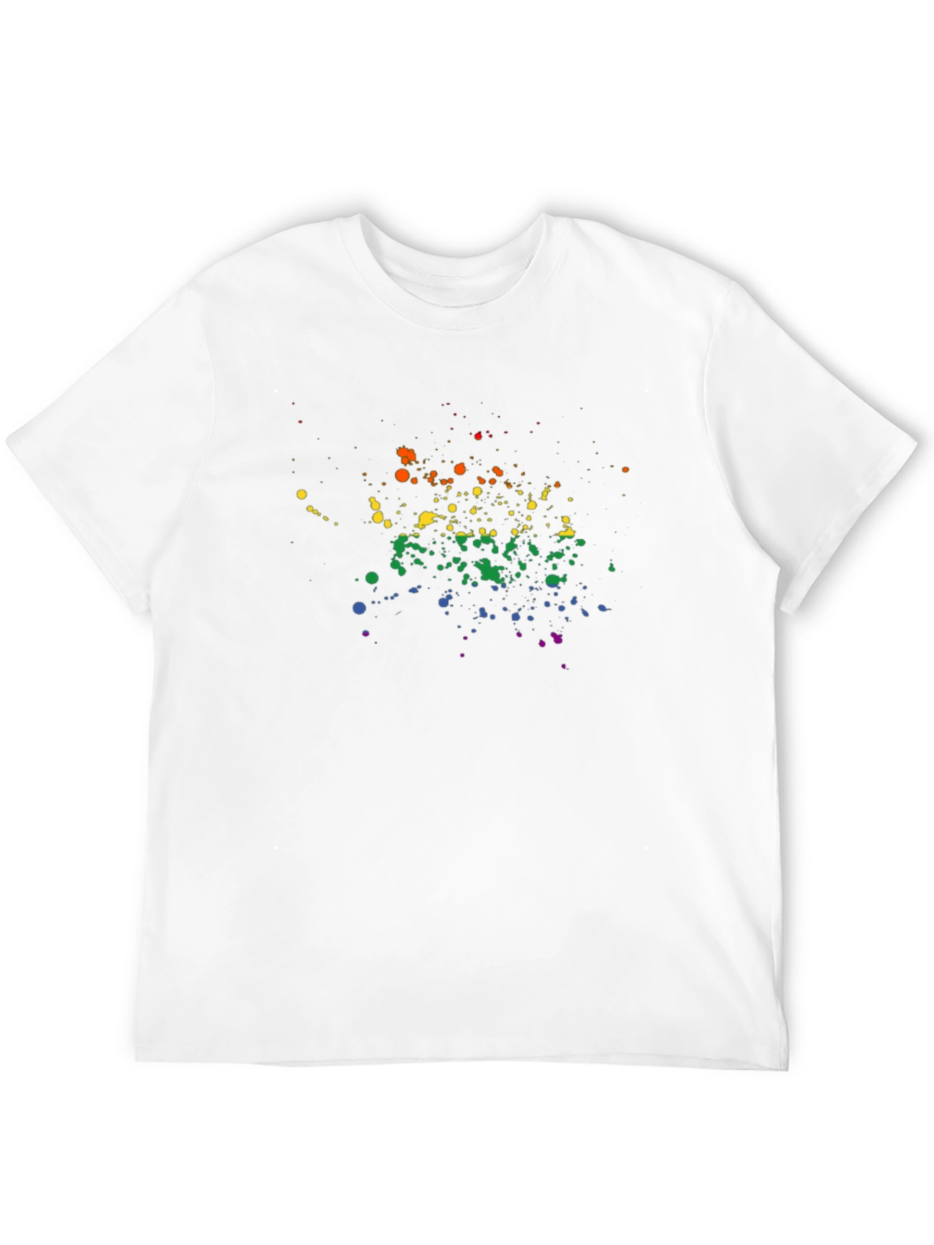 Rainbow Splatter Graphic Black T-Shirt