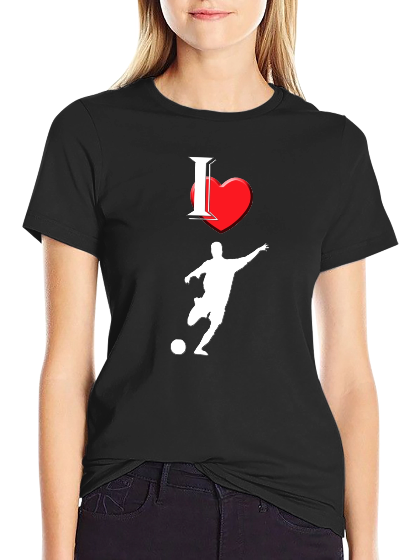 I Love Soccer Black T-Shirt
