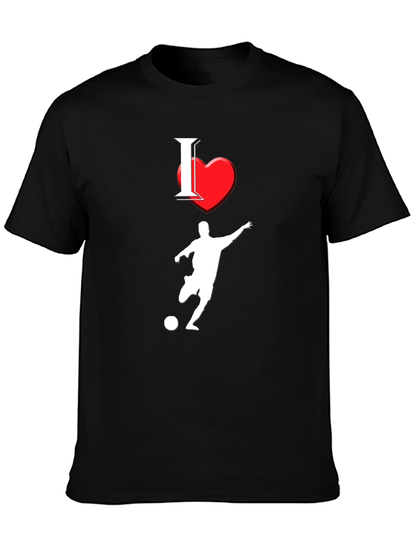 I Love Soccer Black T-Shirt