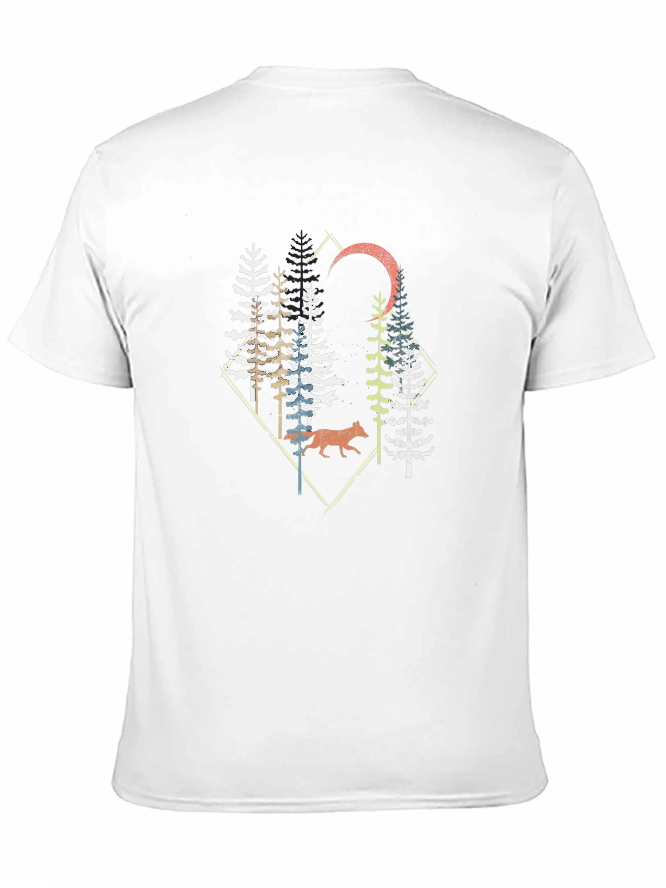 Nature Graphic Tee - Wolf & Pine Tree Design