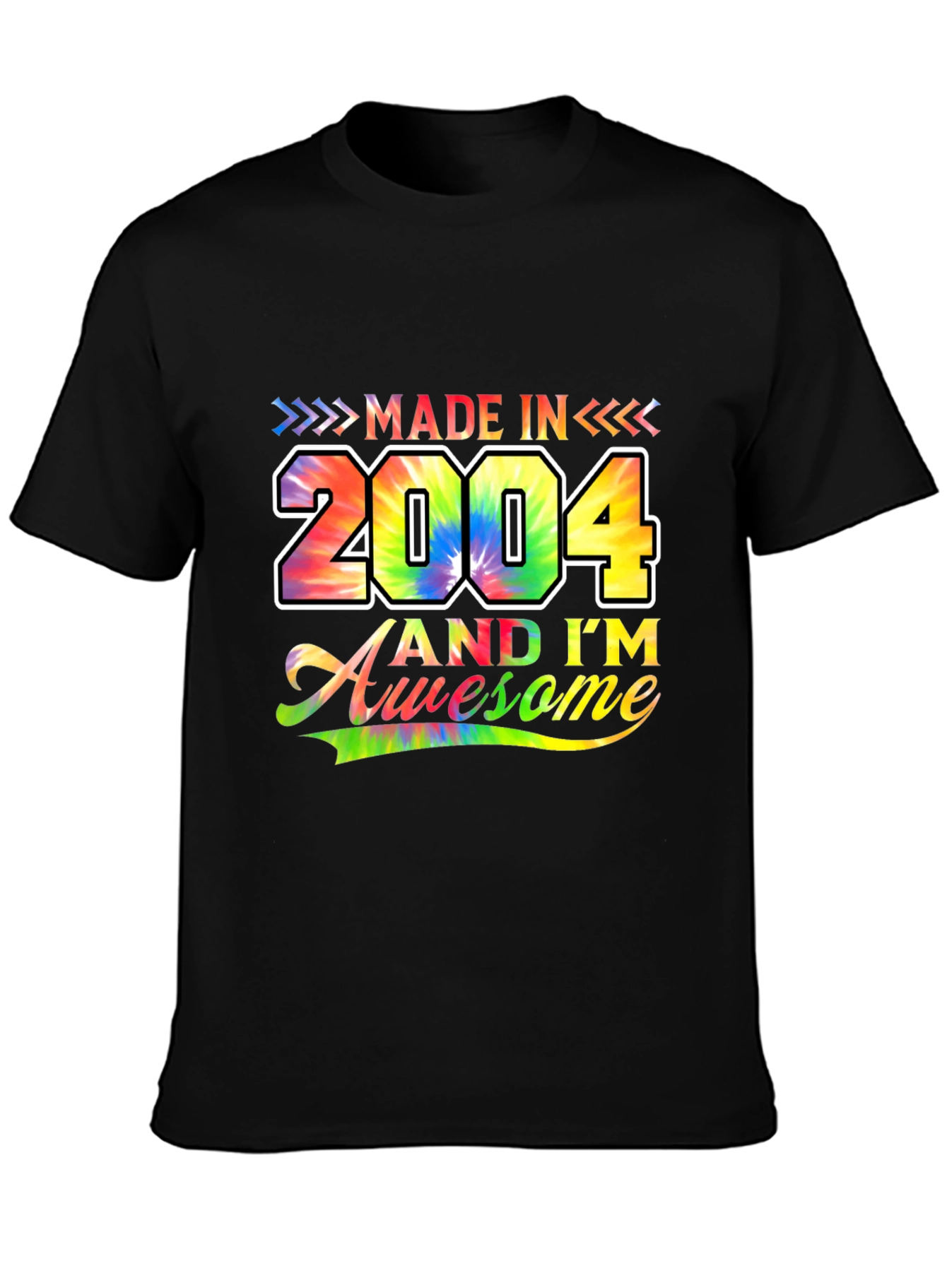 Made in 2004 Awesome Tie-Dye Graphic T-Shirt