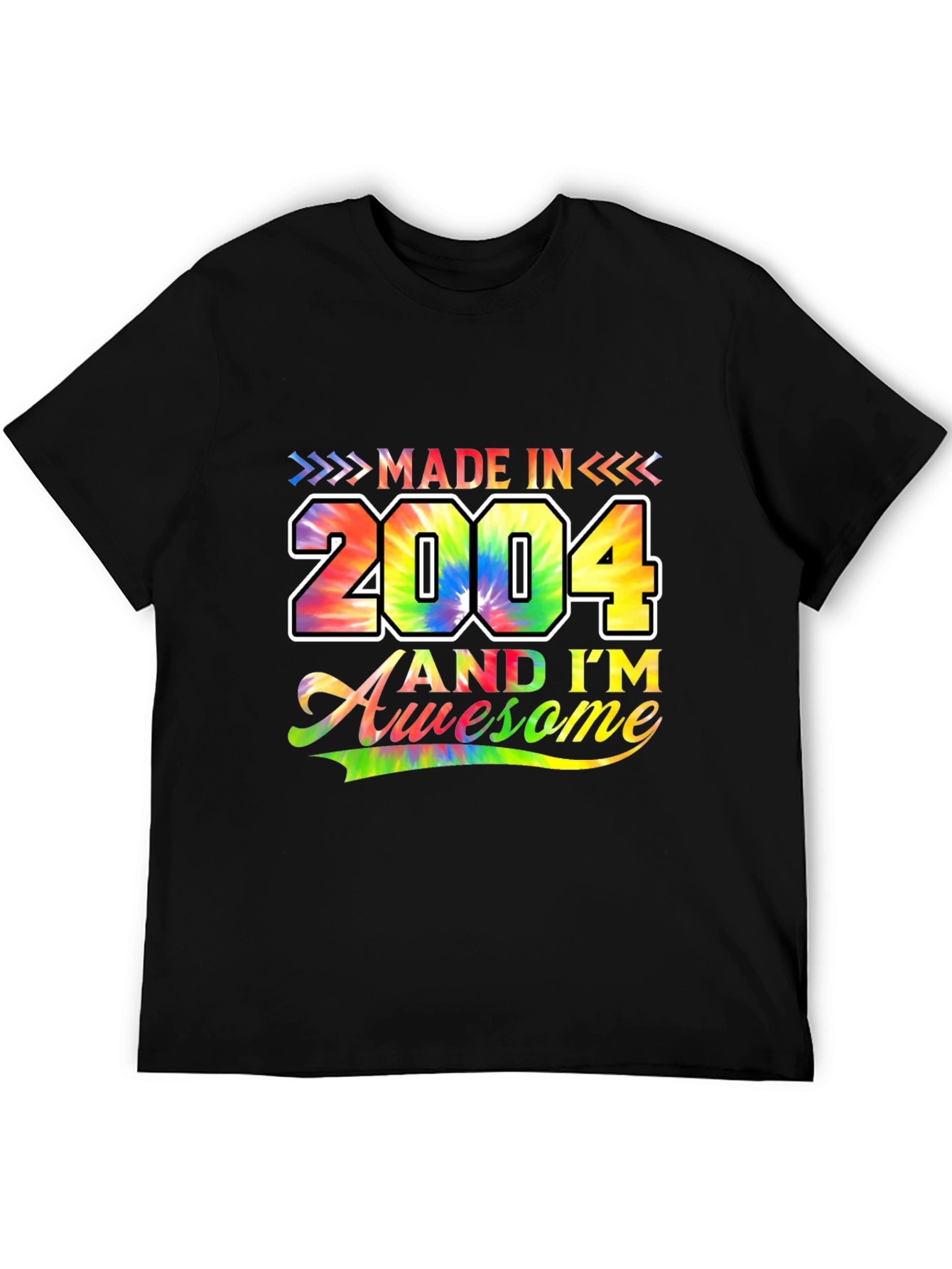 Made in 2004 Awesome Tie-Dye Graphic T-Shirt