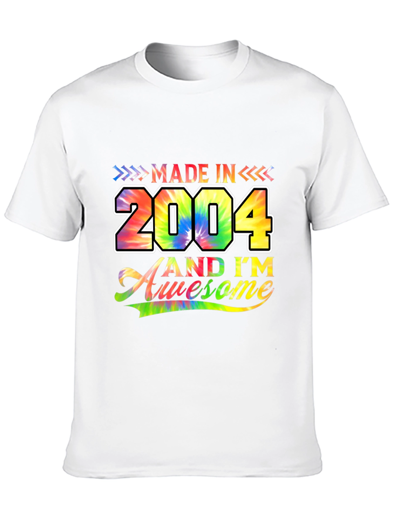 Made in 2004 Awesome Tie-Dye Graphic T-Shirt