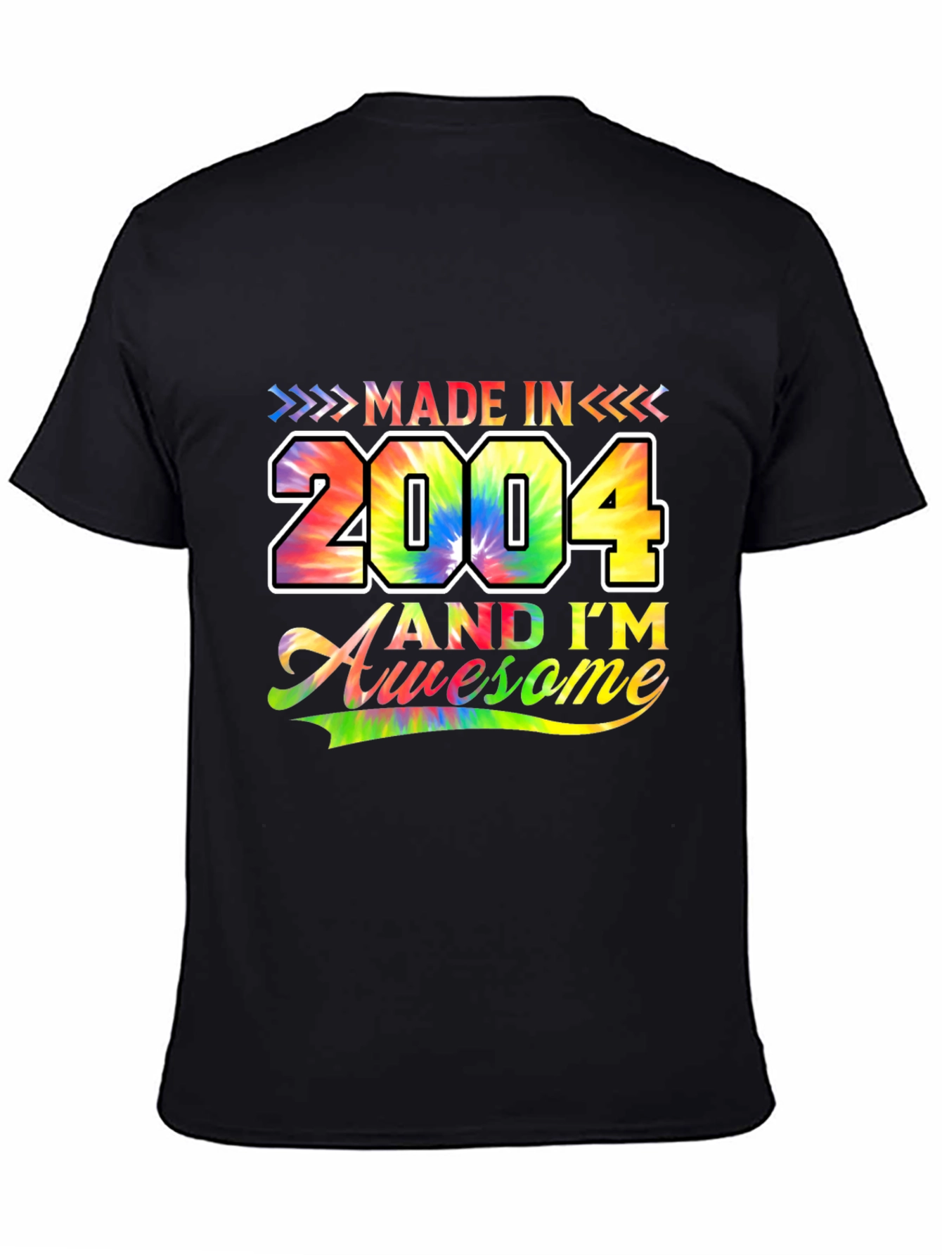 Made in 2004 Awesome Tie-Dye Graphic T-Shirt