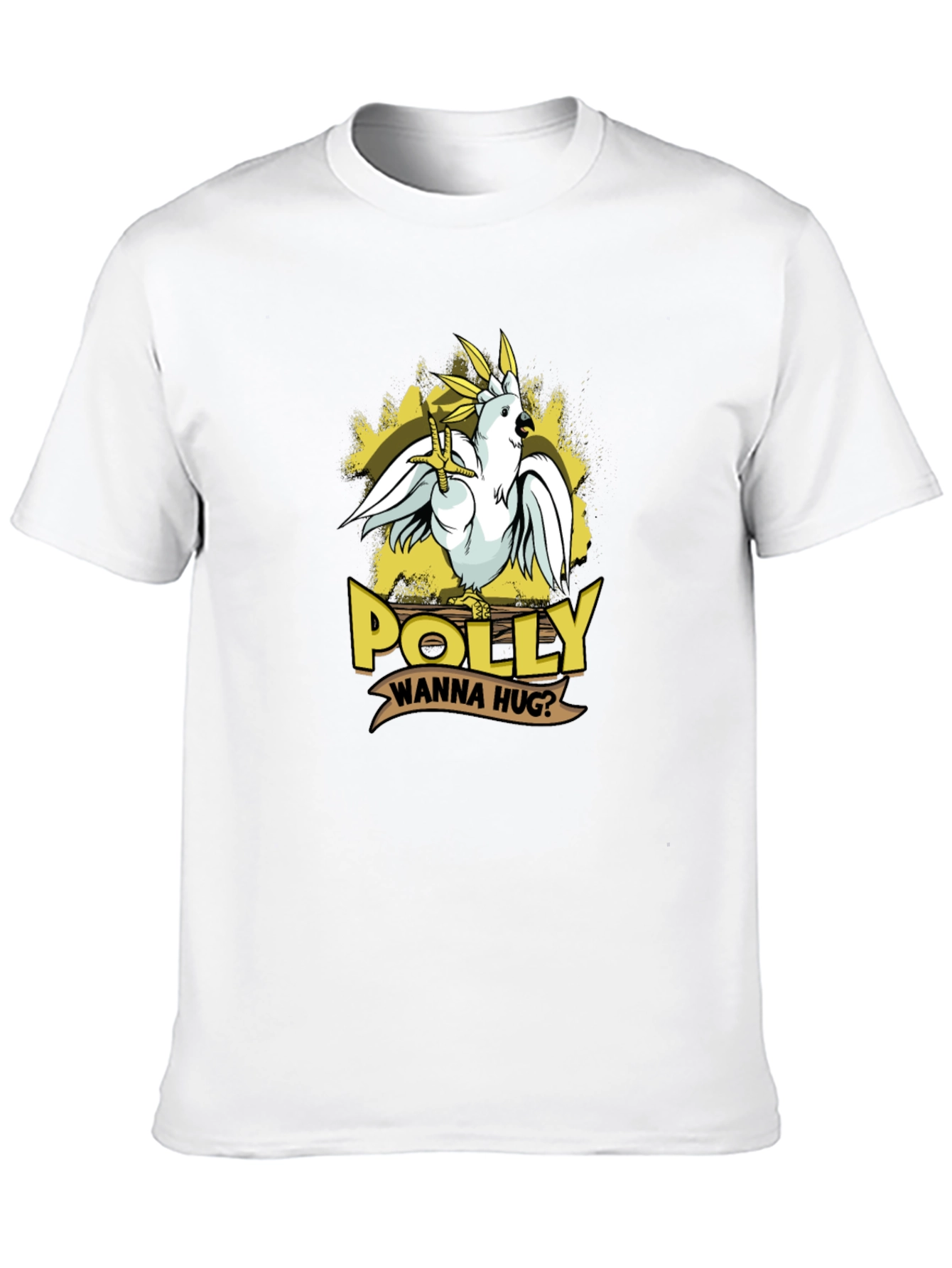 Polly Wanna Hug T-Shirt - Cute Parrot Graphic Tee