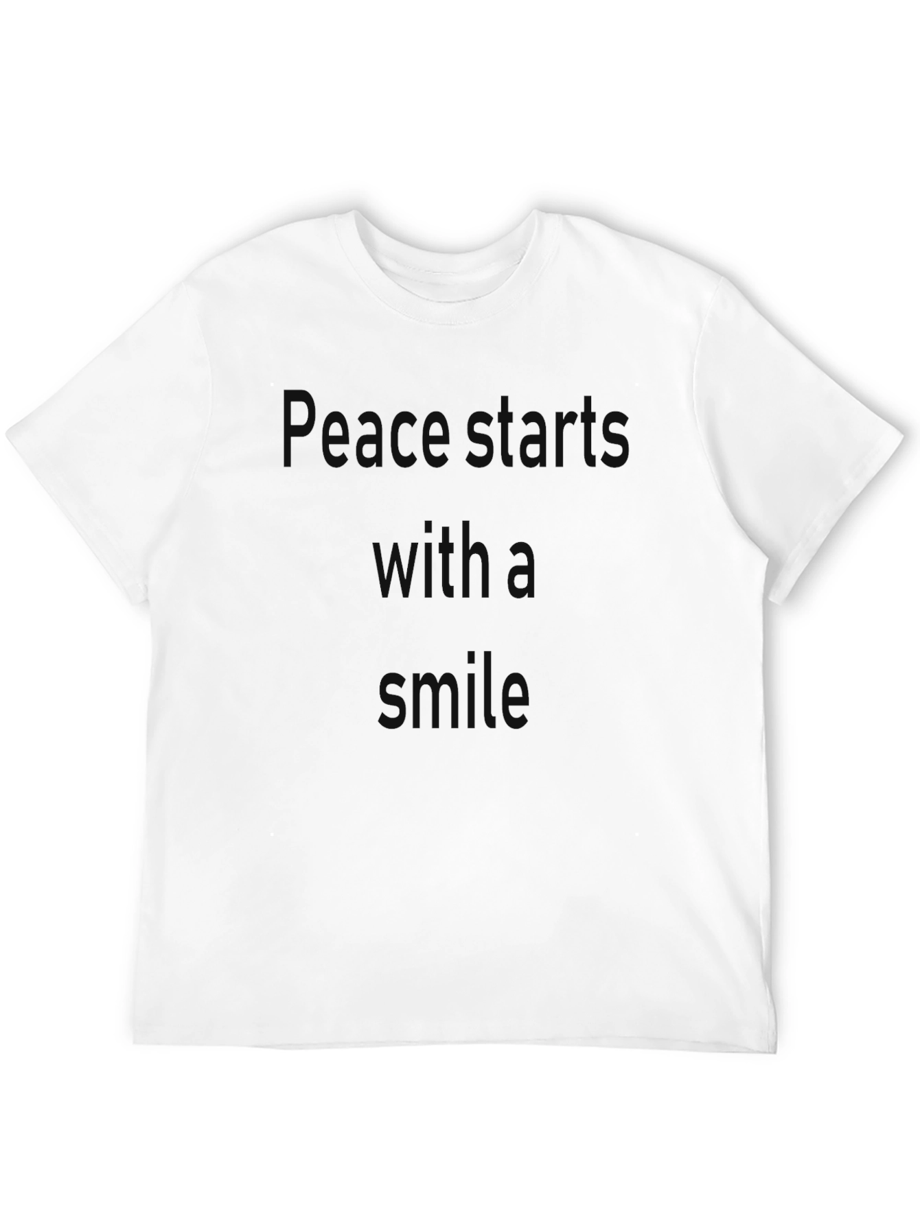 Peace Starts with A Smile Black T-Shirt