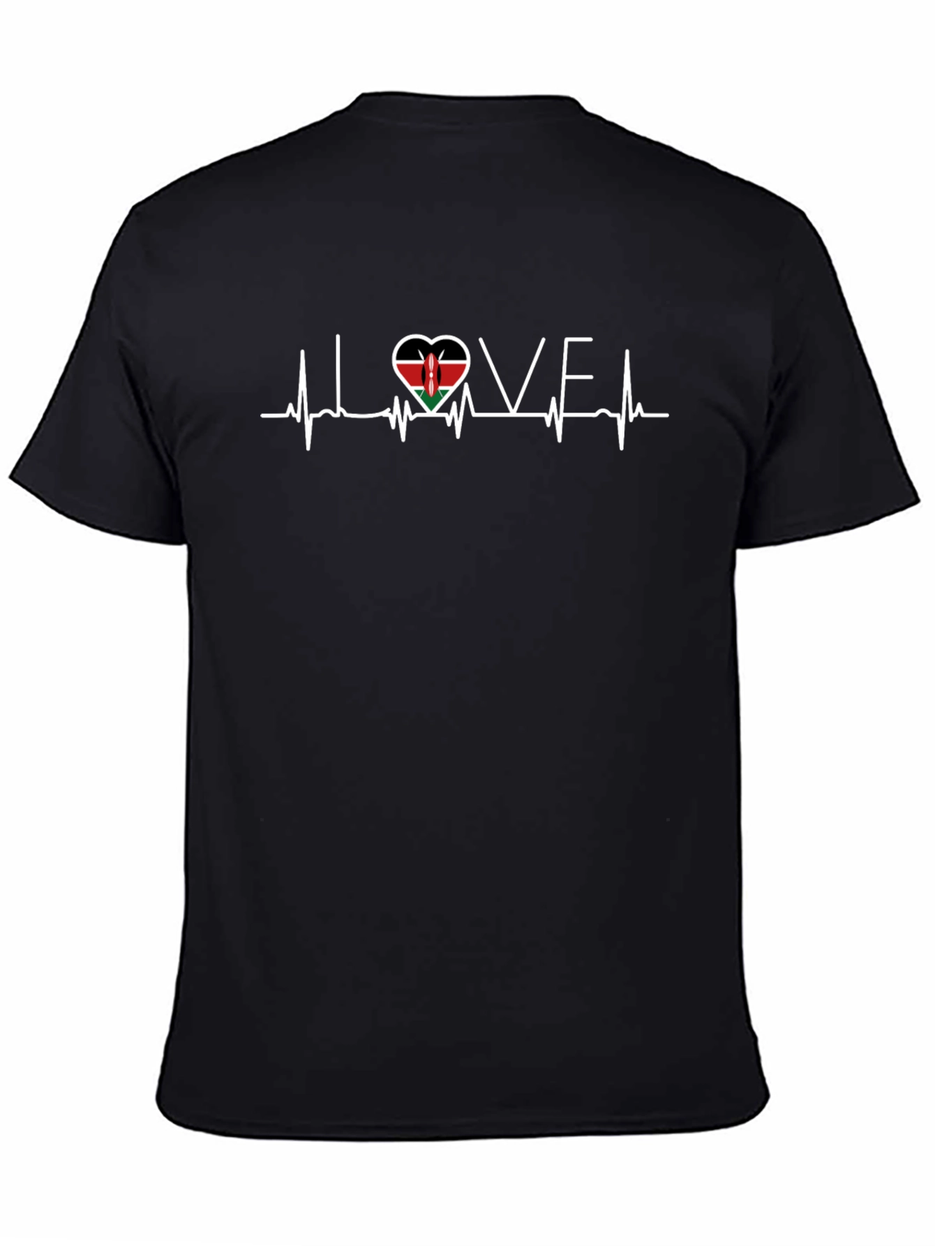 I Love Kenya T-Shirt Heartbeat Graphic Tee