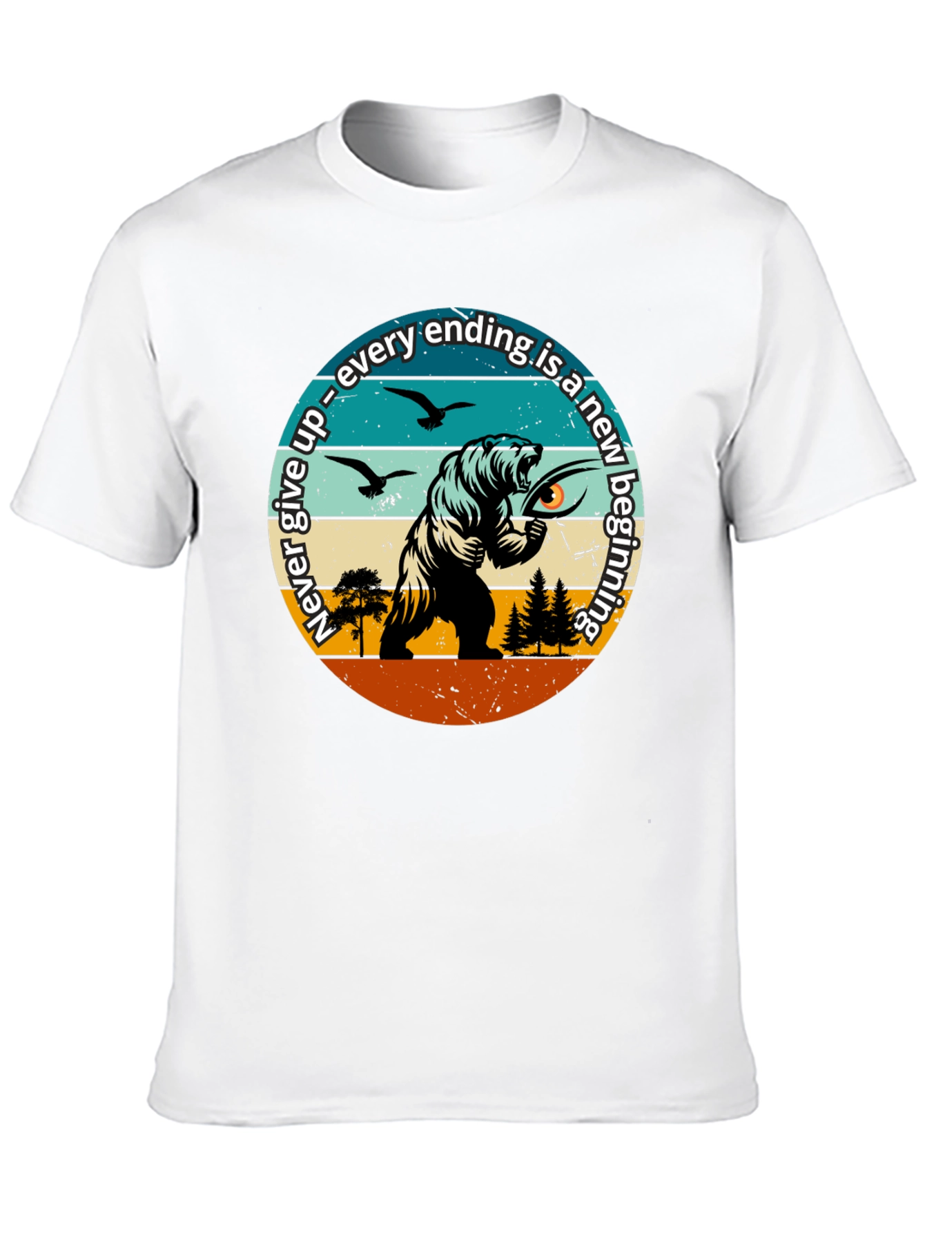 Motivational Bear Graphic T-Shirt: New Beginnings