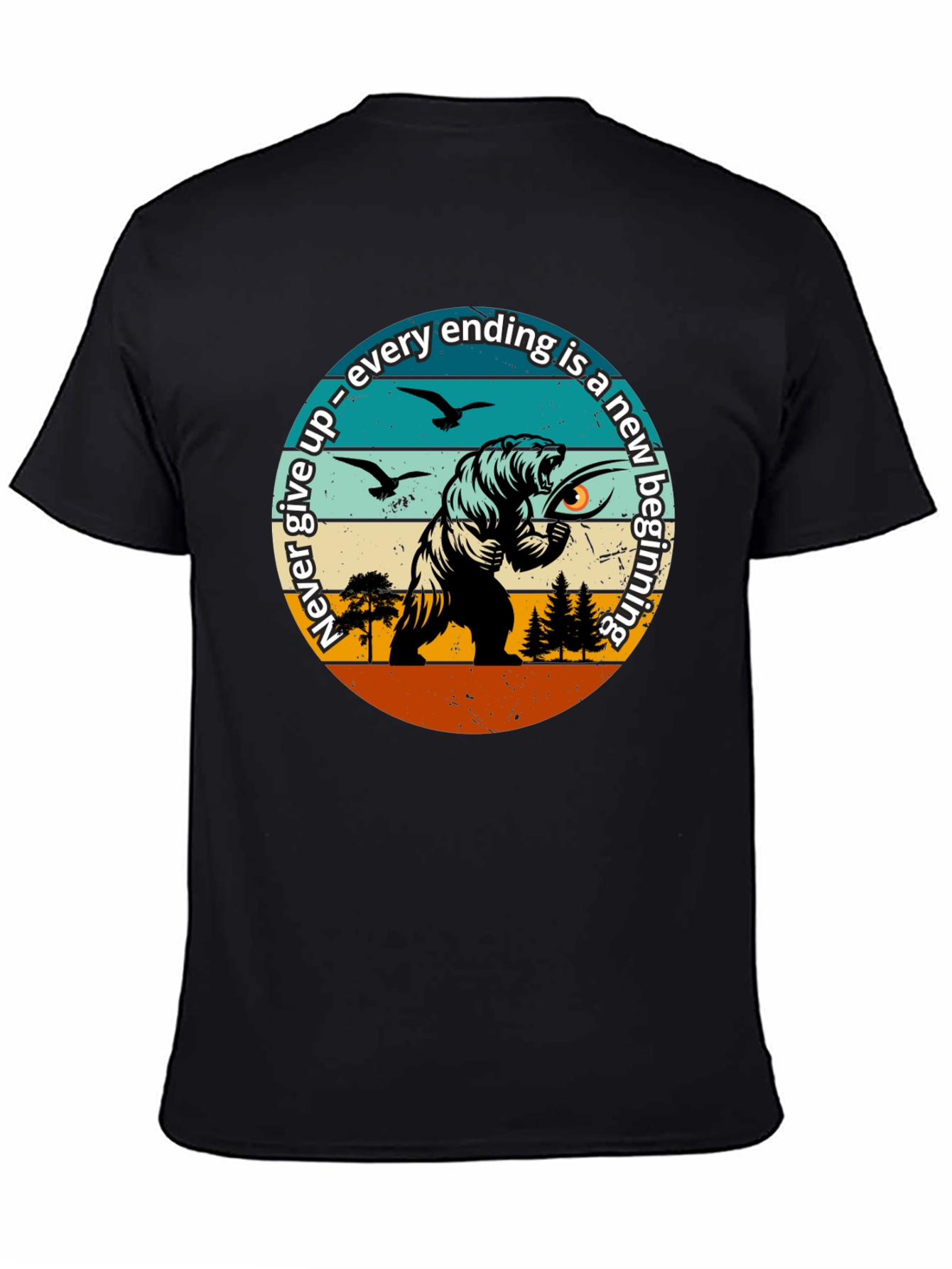 Motivational Bear Graphic T-Shirt: New Beginnings