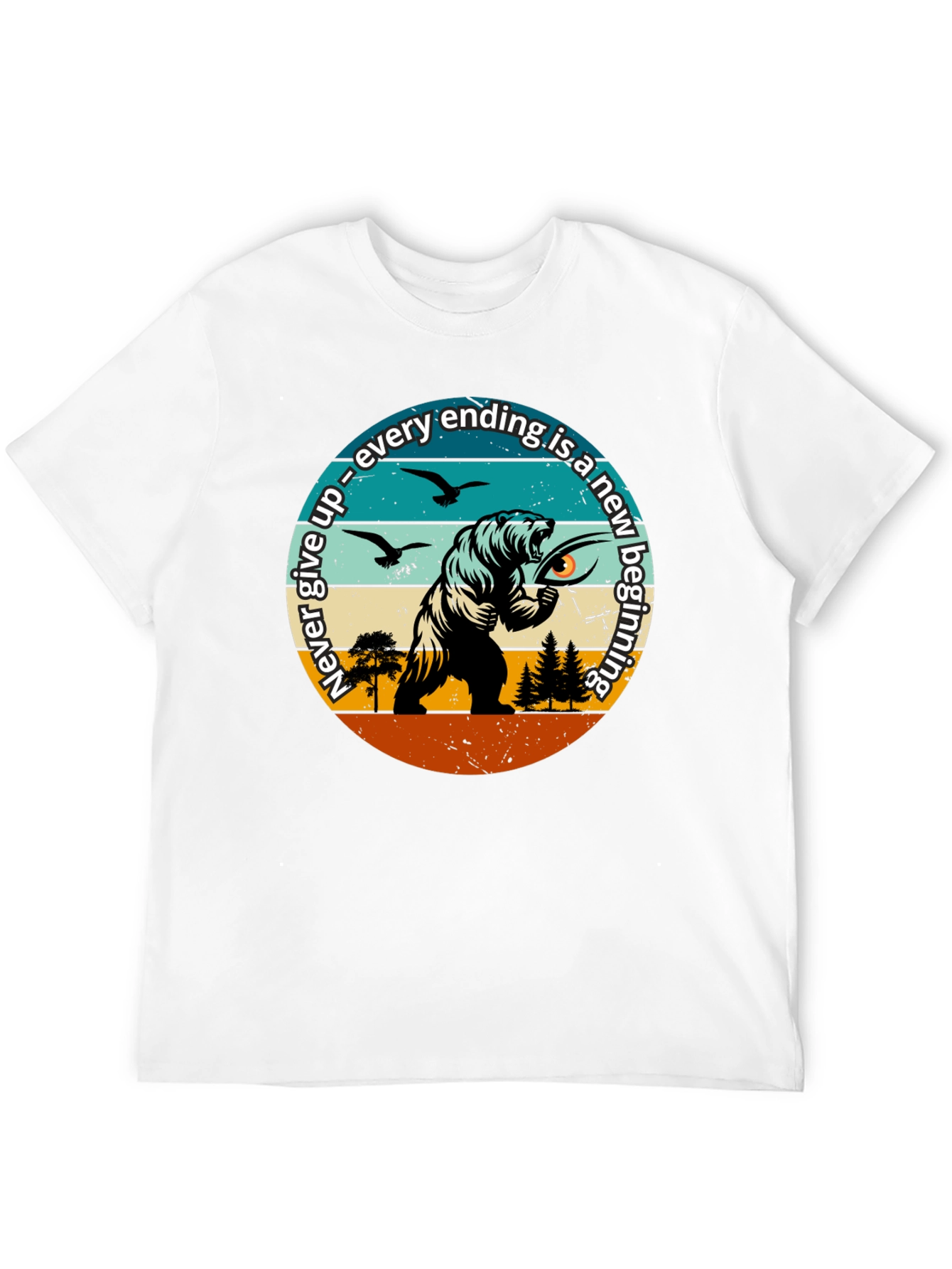 Motivational Bear Graphic T-Shirt: New Beginnings