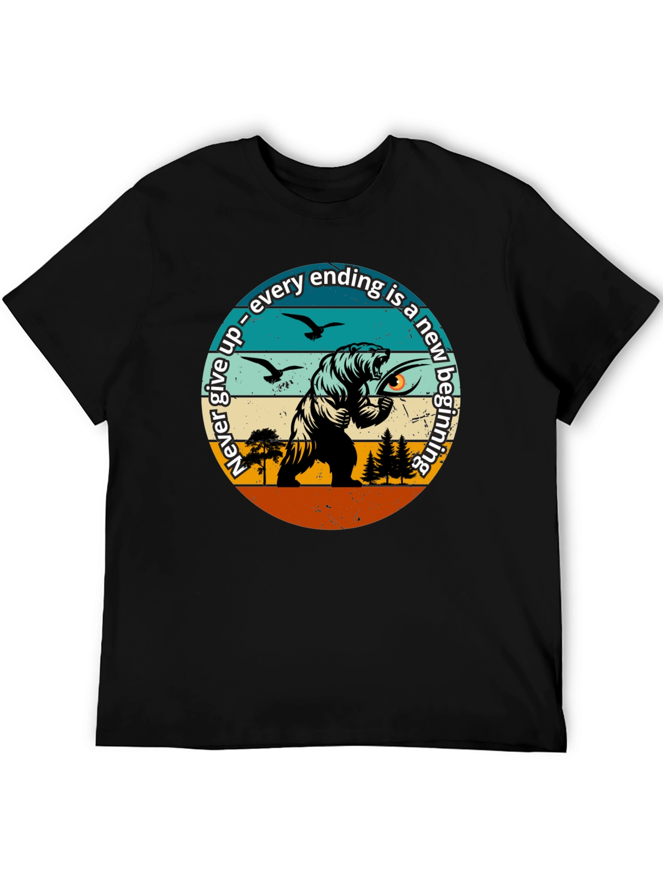 Motivational Bear Graphic T-Shirt: New Beginnings