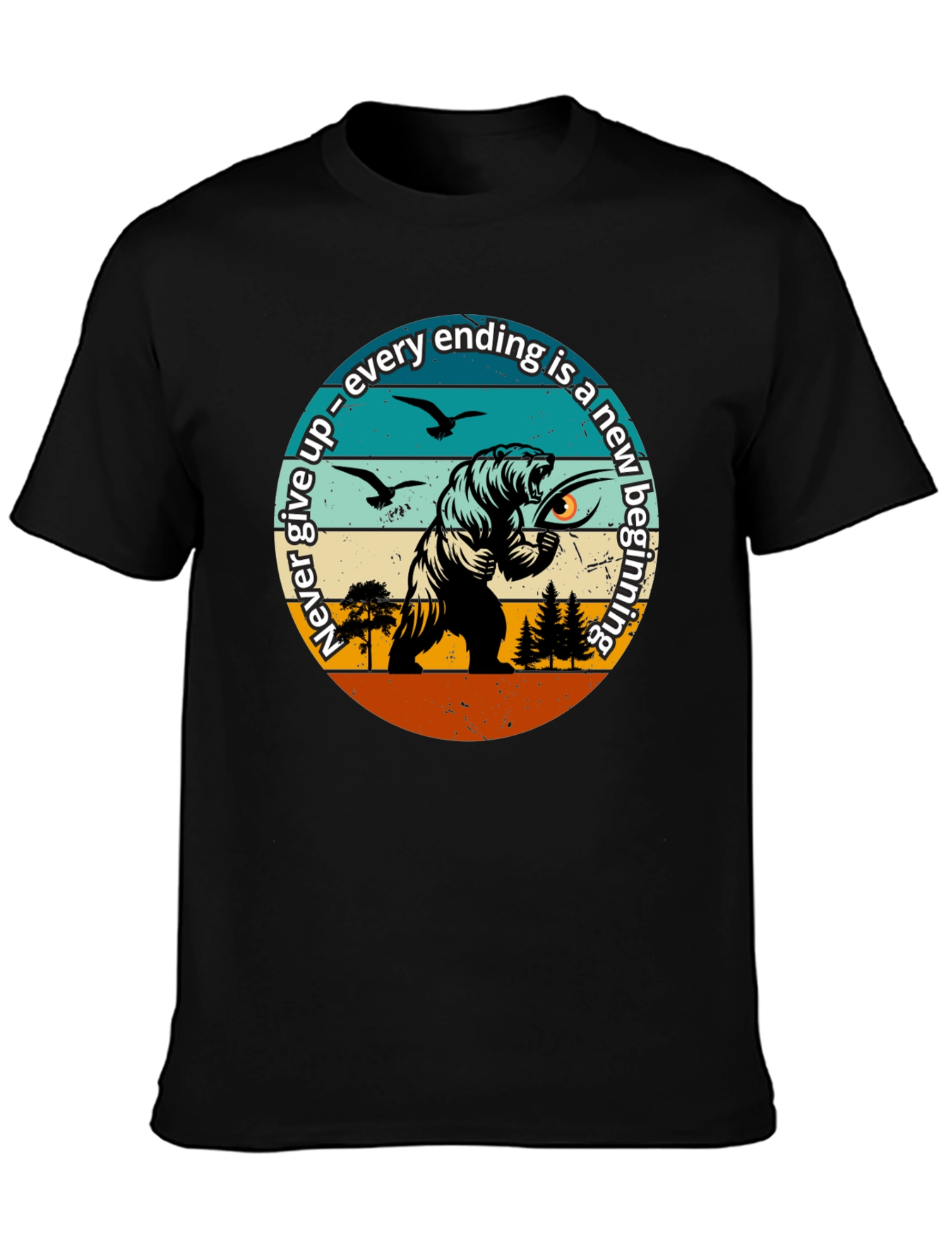 Motivational Bear Graphic T-Shirt: New Beginnings