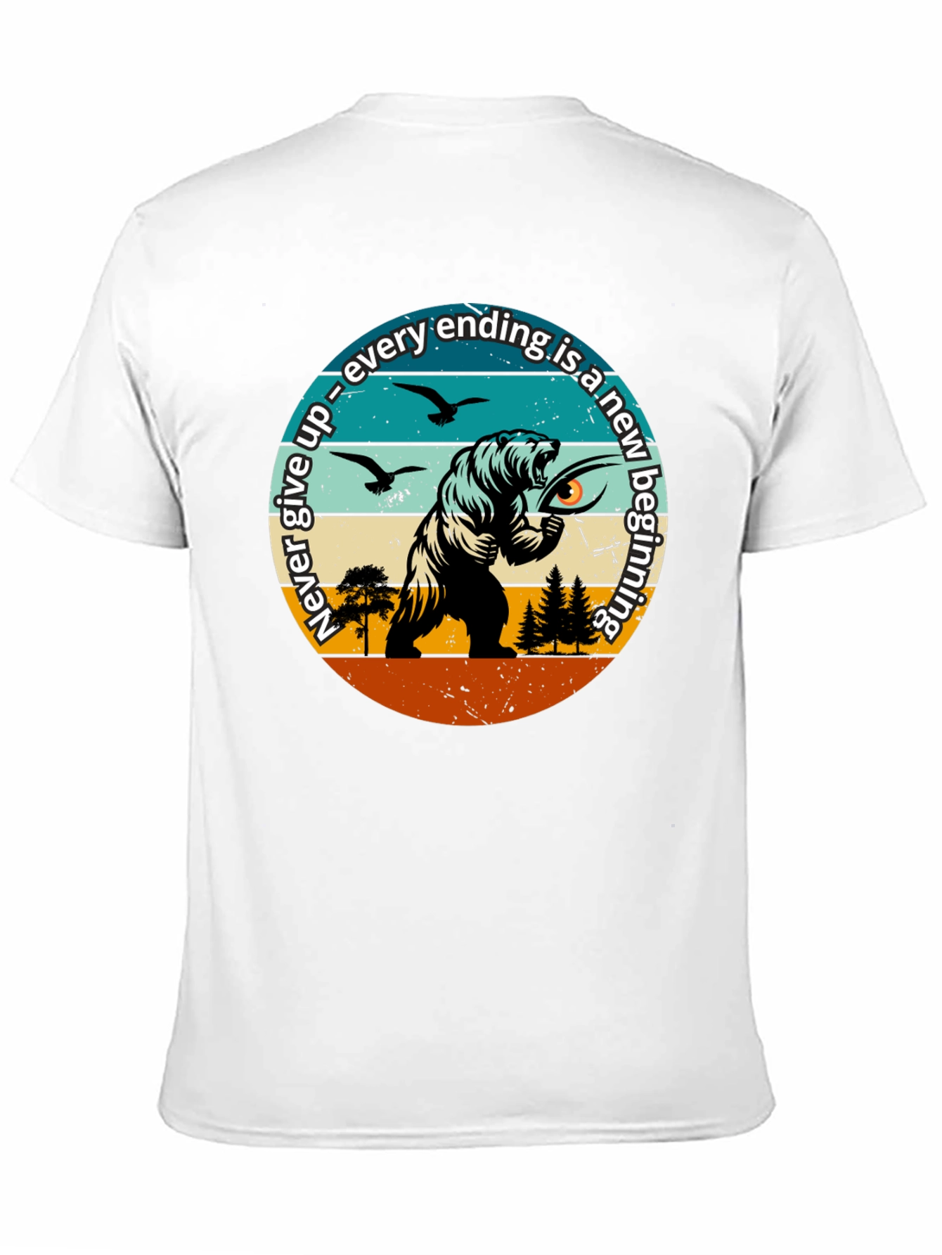 Motivational Bear Graphic T-Shirt: New Beginnings