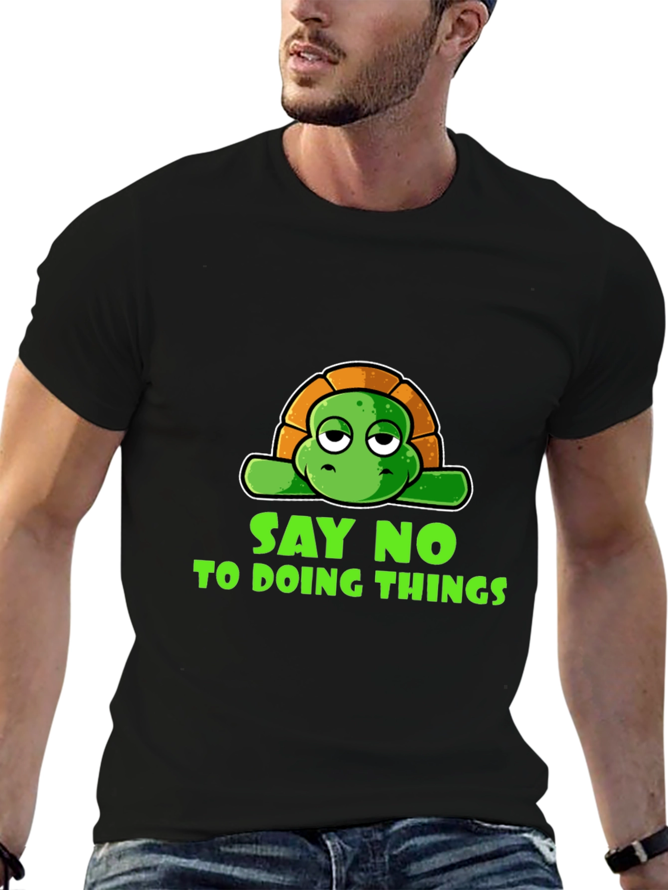 Funny Turtle Say No Graphic T-Shirt