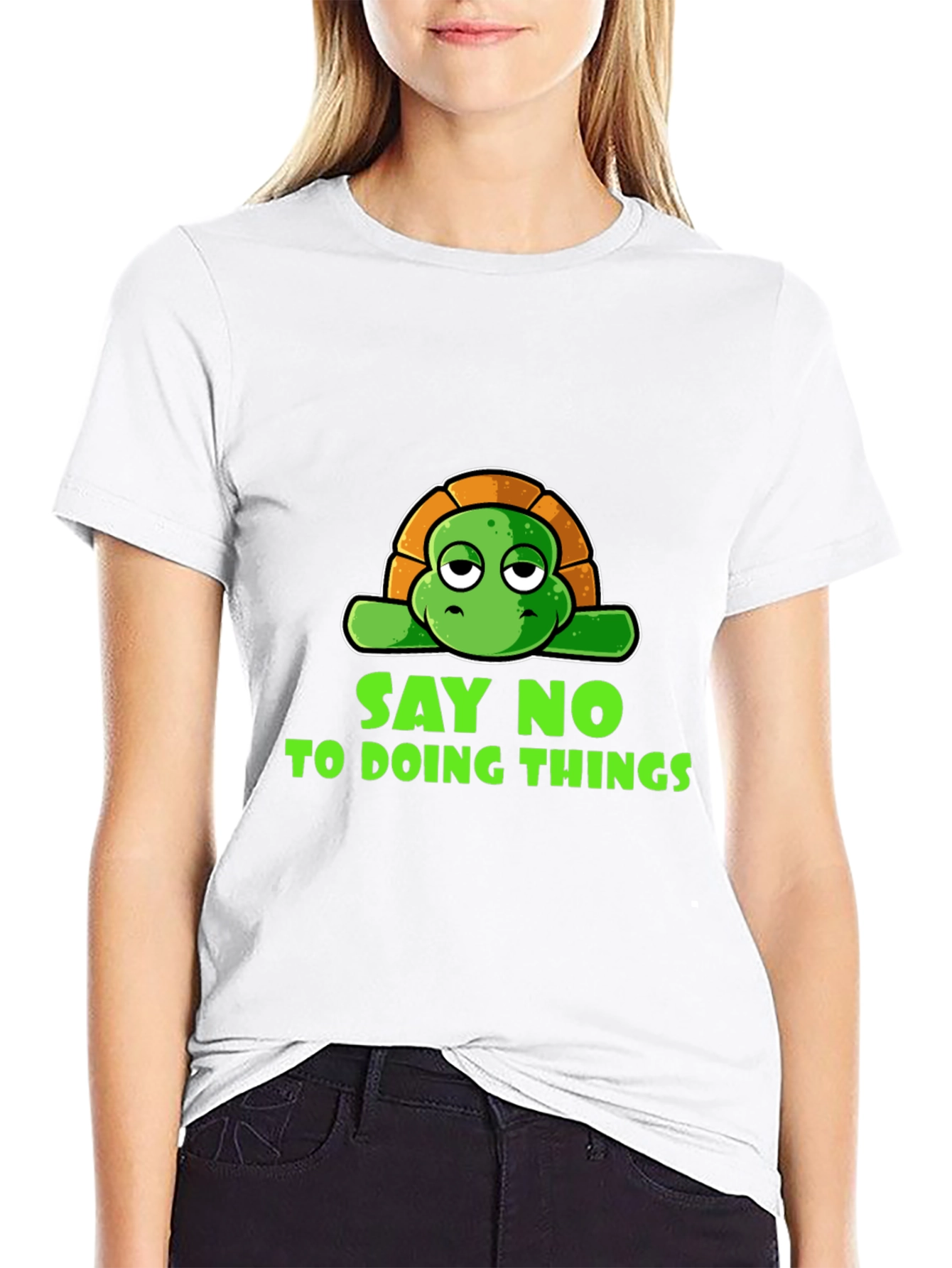 Funny Turtle Say No Graphic T-Shirt