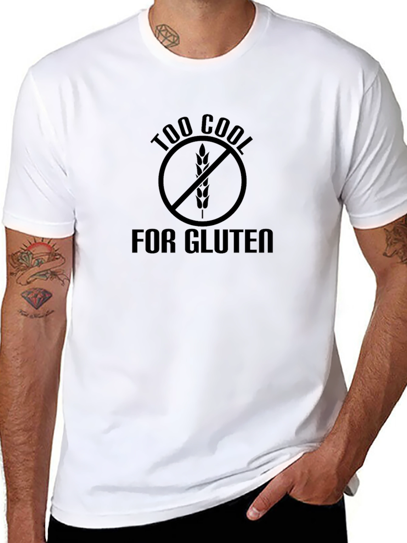 Too Cool for Gluten Black T-Shirt