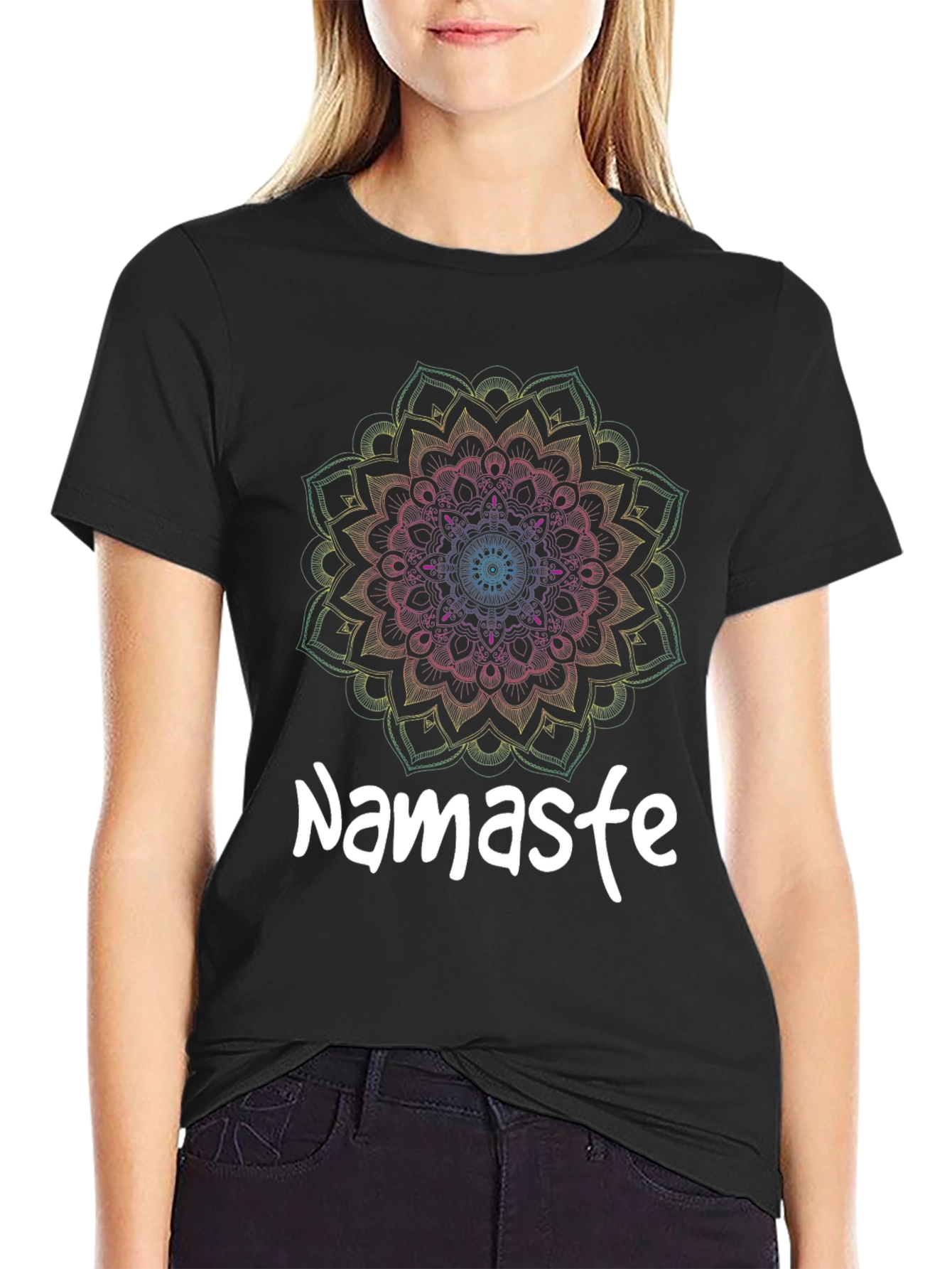 Namaste Mandala Graphic Tee - Yoga Inspired Shirt