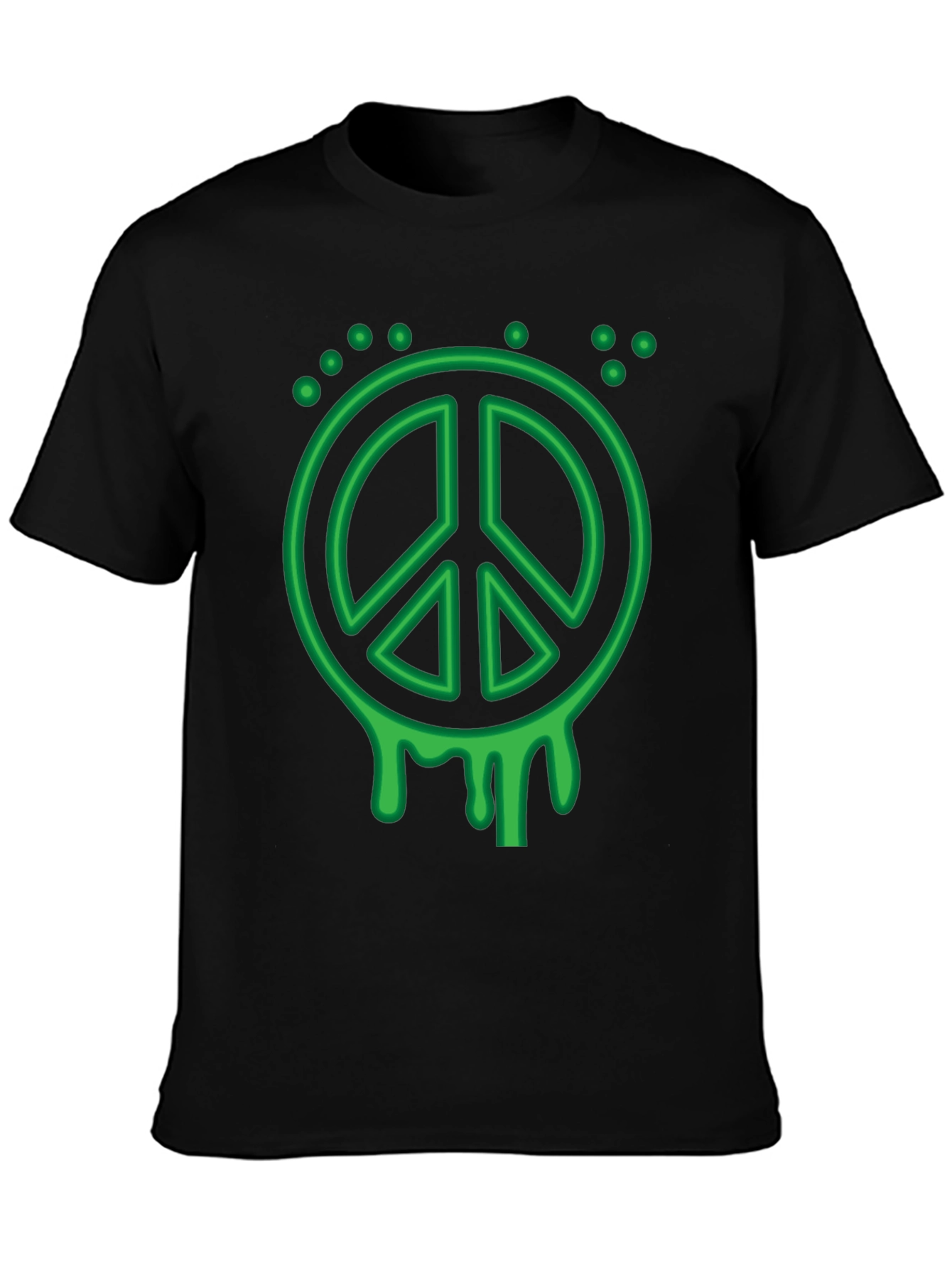 Green Peace Sign Graphic T-Shirt