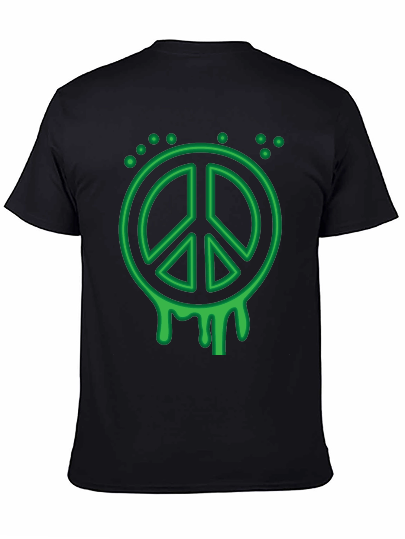Green Peace Sign Graphic T-Shirt