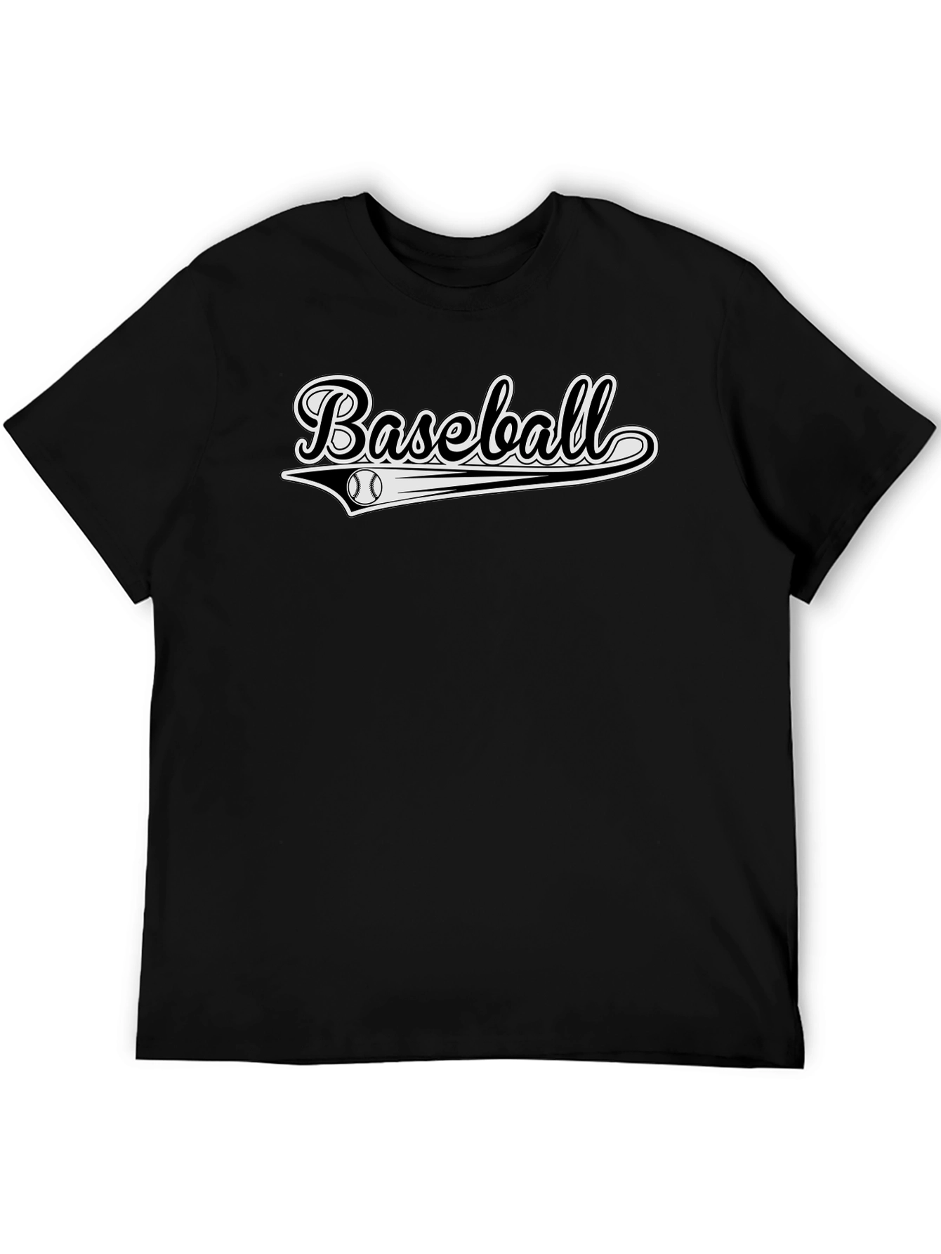 Black Baseball Graphic Tee - Stylish & Sporty