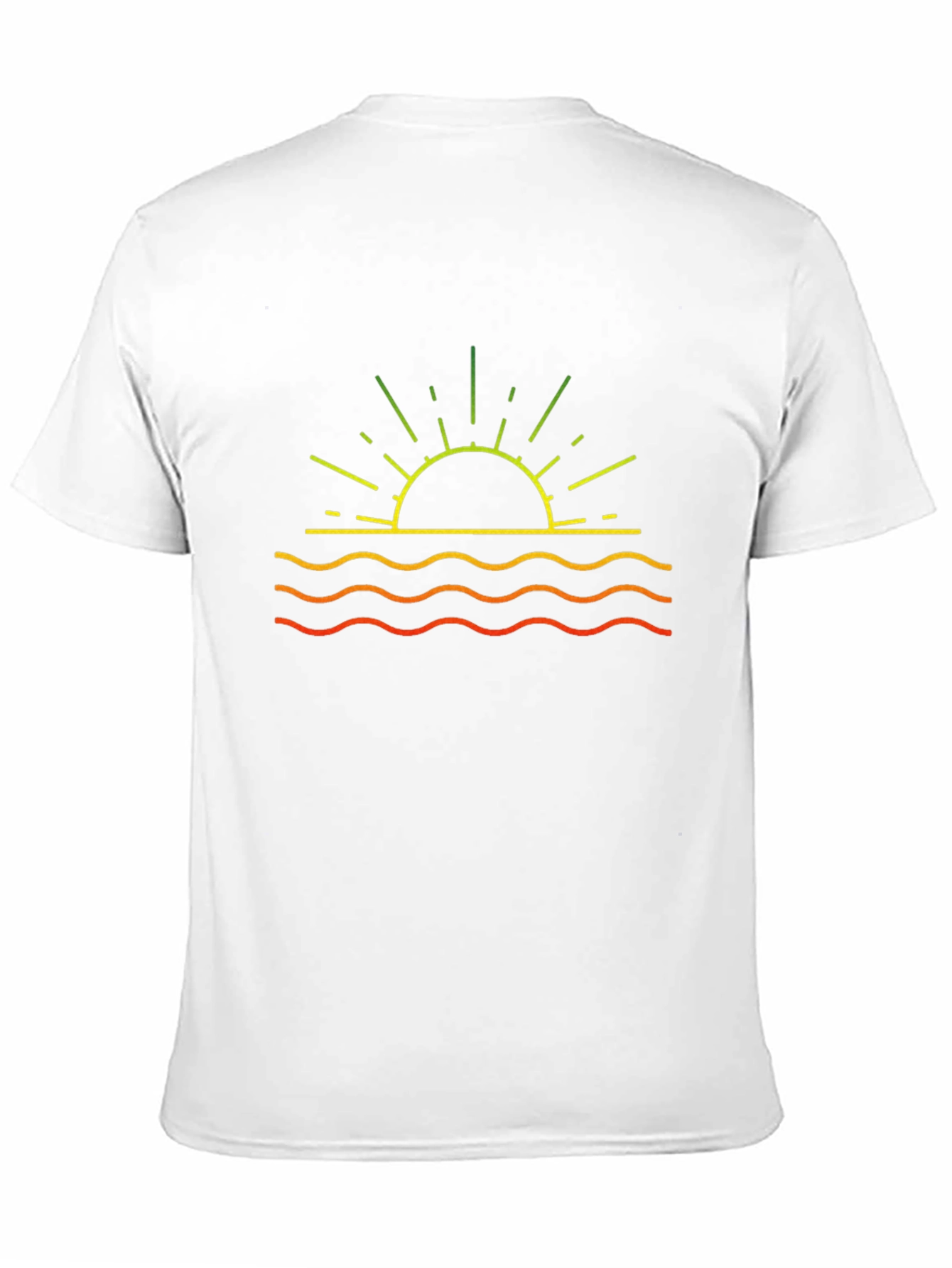 Sunset Waves Graphic Tee - Black Cotton T-Shirt