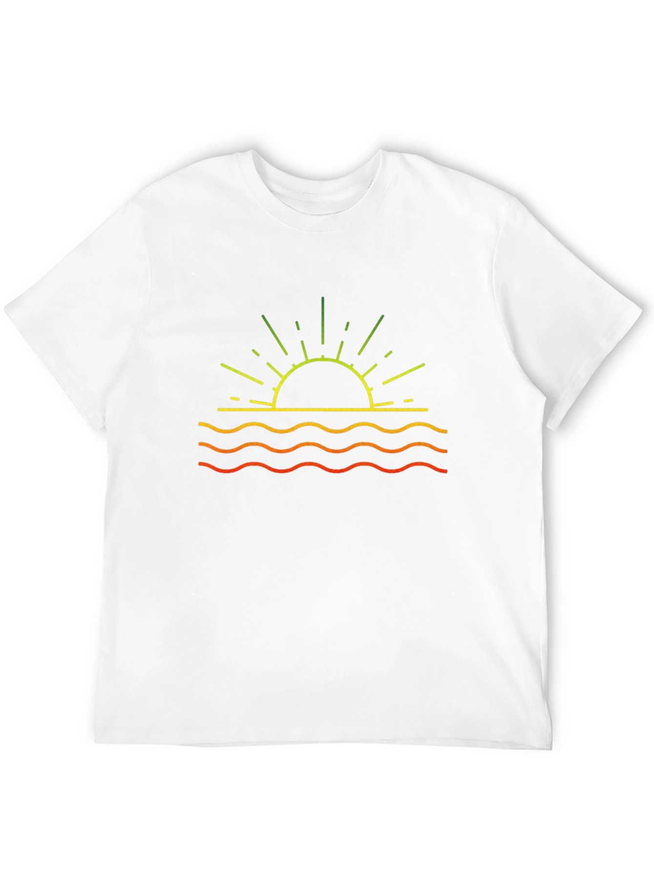 Sunset Waves Graphic Tee - Black Cotton T-Shirt