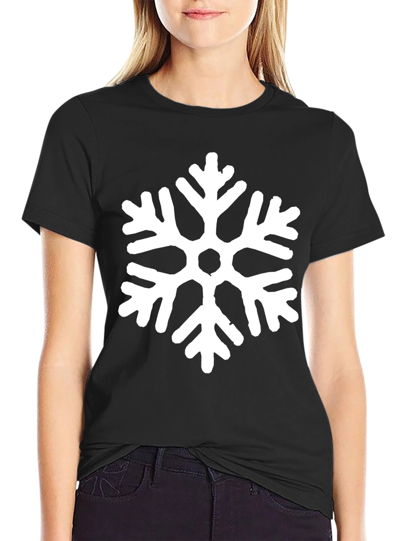 Snowflake Graphic Black T-Shirt