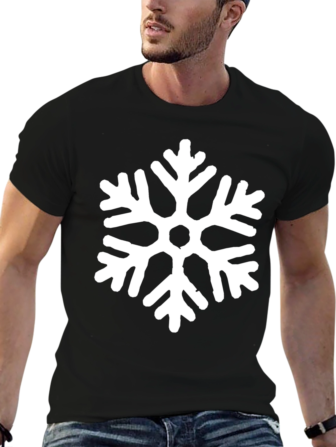 Snowflake Graphic Black T-Shirt