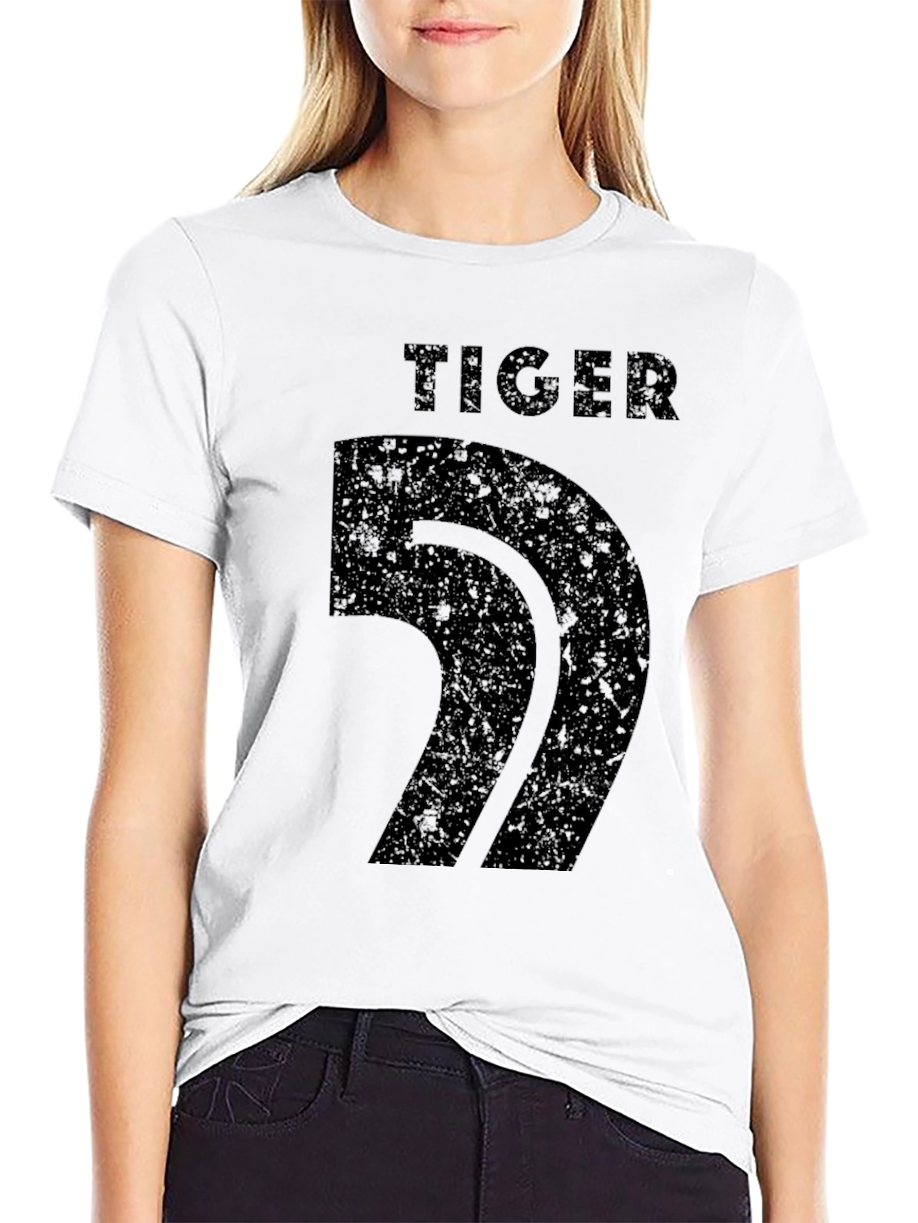 Tiger Number T-Shirt - Black Graphic Tee