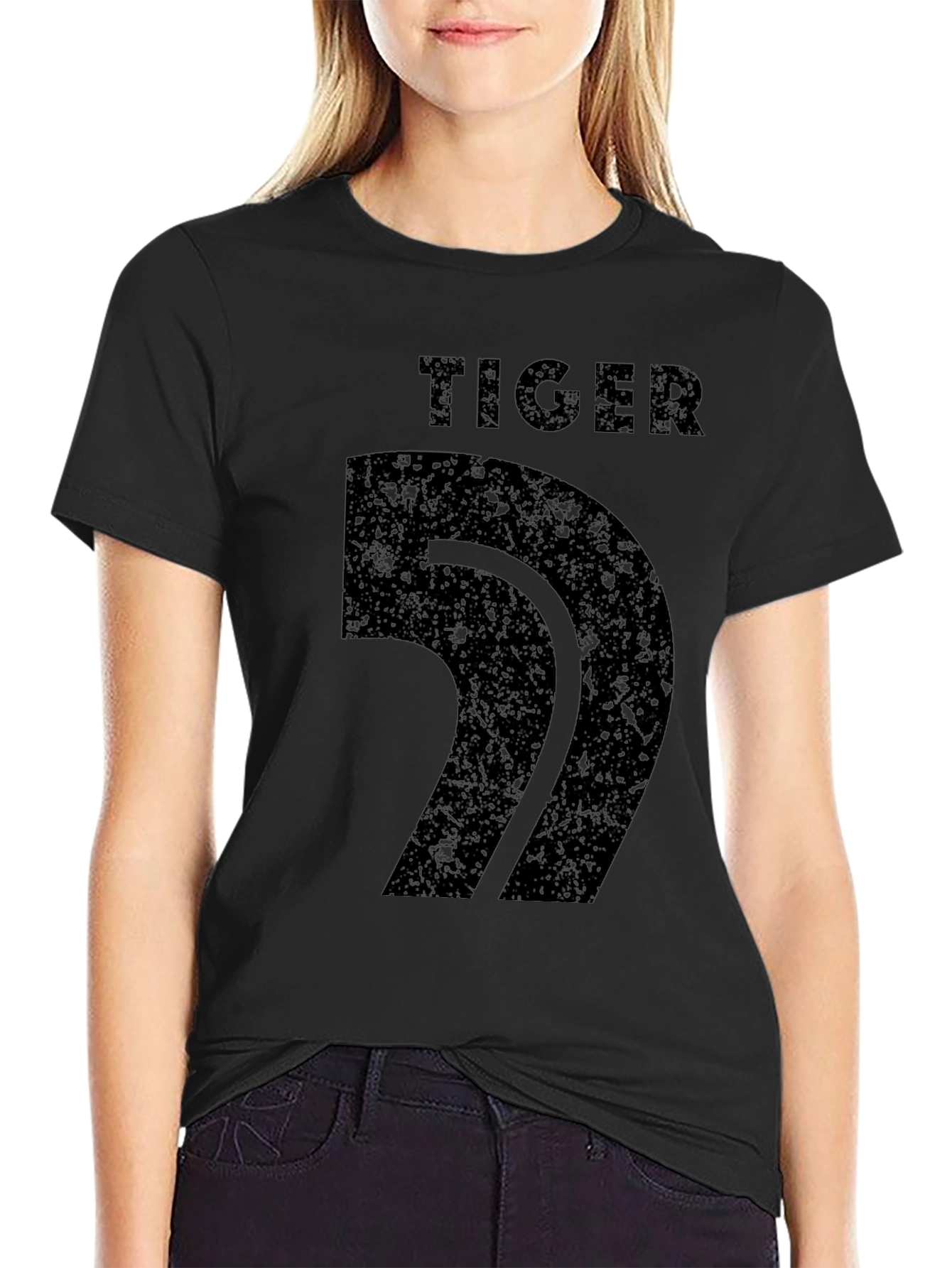 Tiger Number T-Shirt - Black Graphic Tee