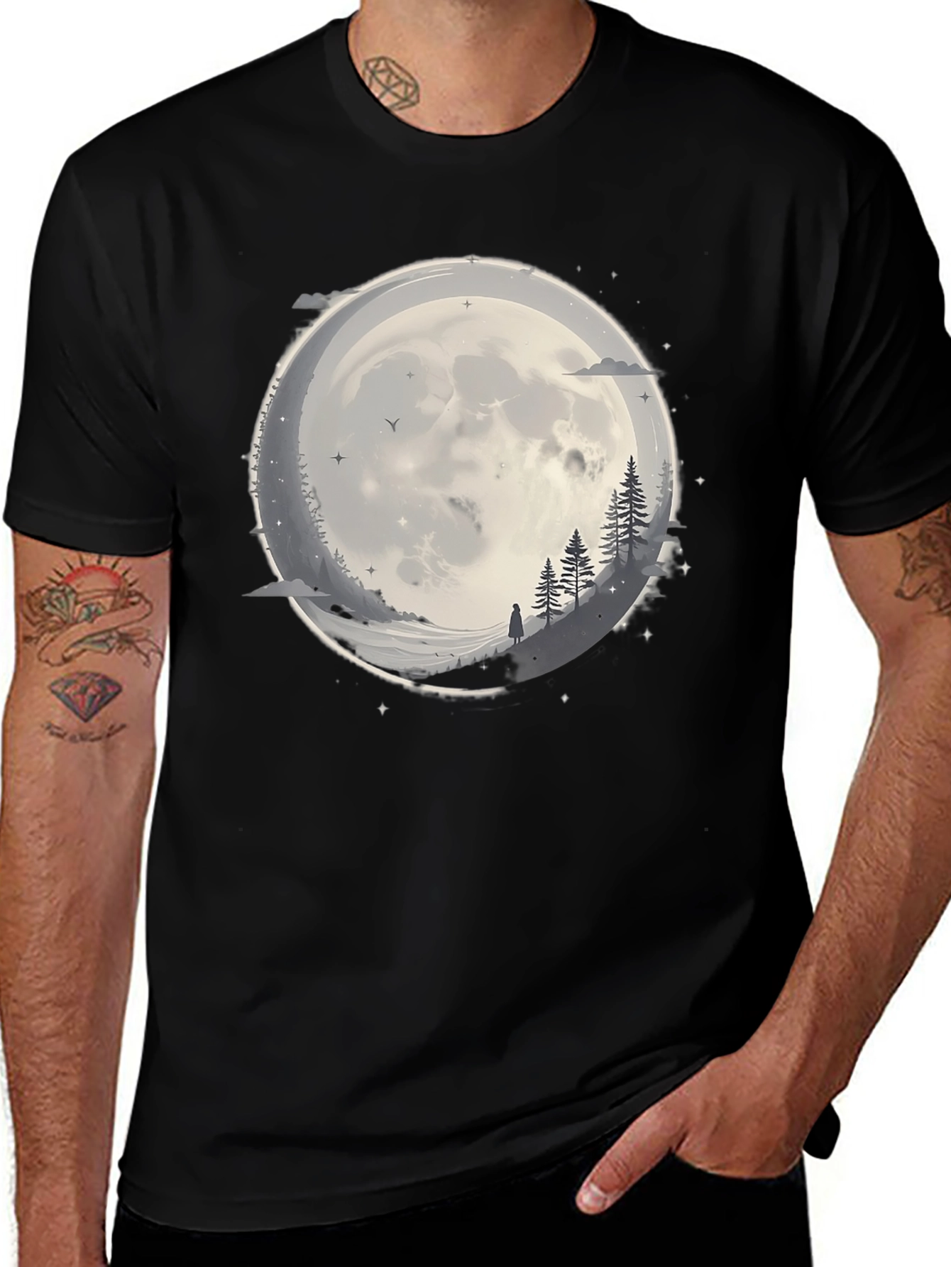 Moonlight Silhouette Graphic Tee