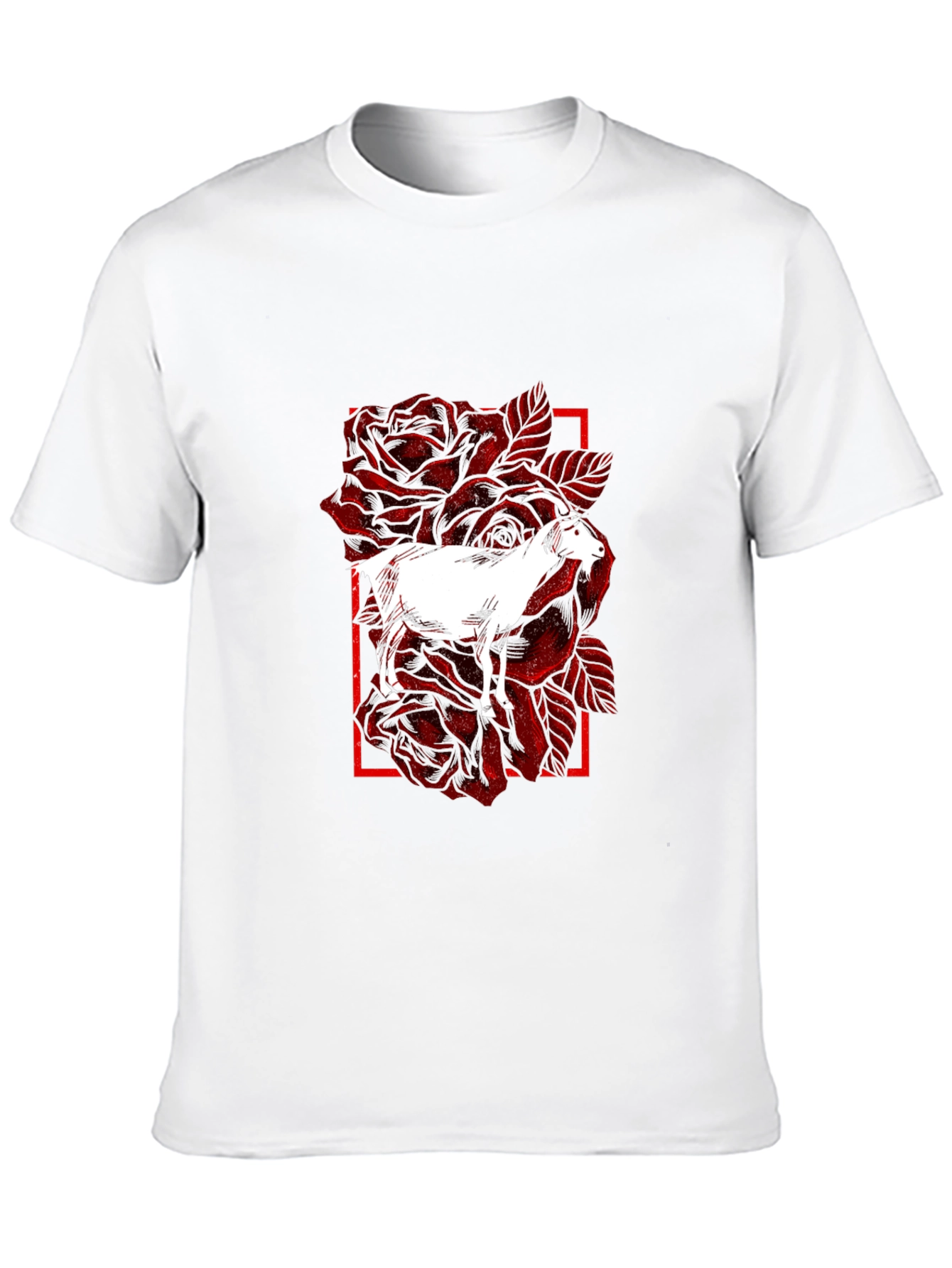 Goat & Roses Graphic Black T-Shirt