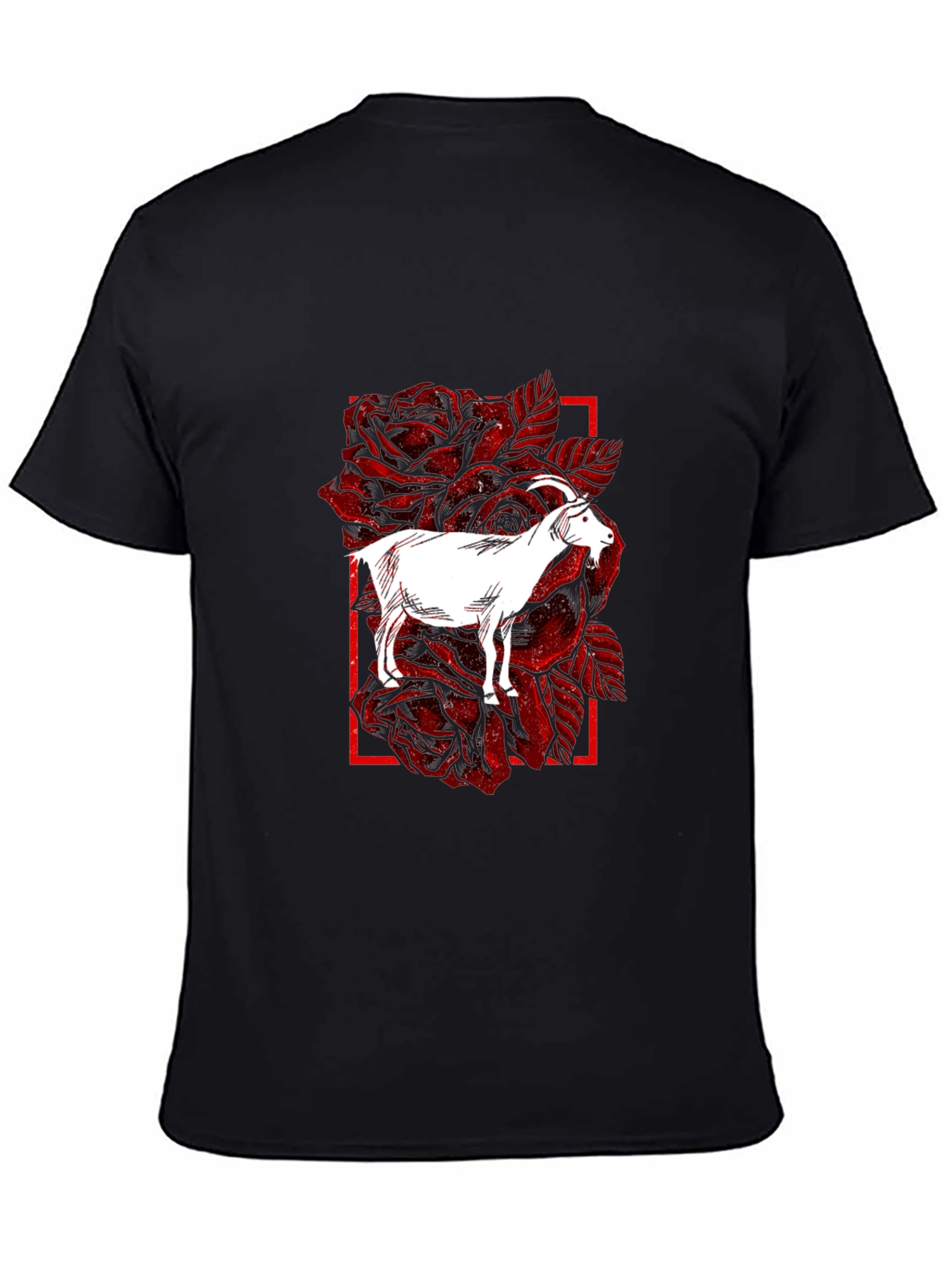 Goat & Roses Graphic Black T-Shirt