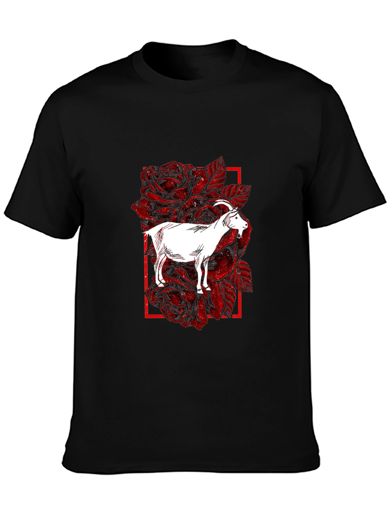 Goat & Roses Graphic Black T-Shirt