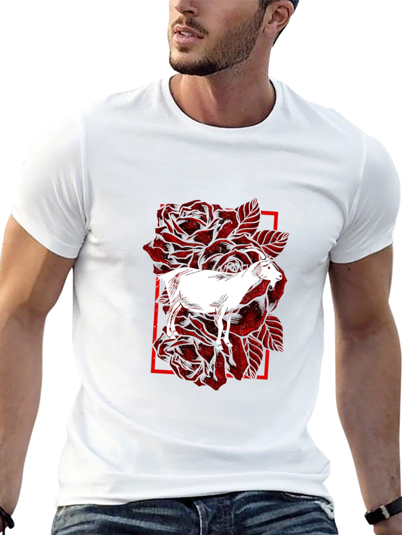 Goat & Roses Graphic Black T-Shirt