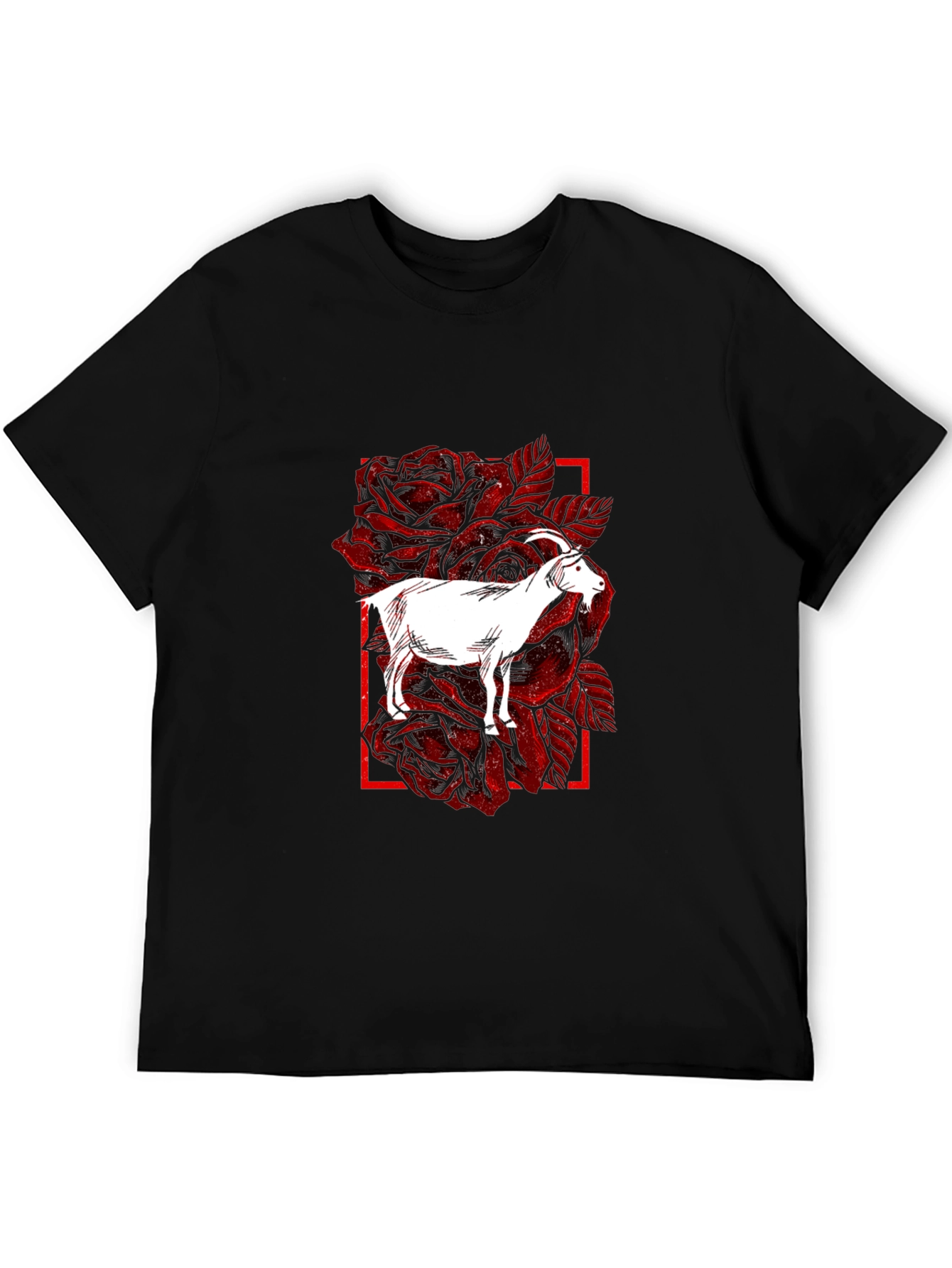 Goat & Roses Graphic Black T-Shirt