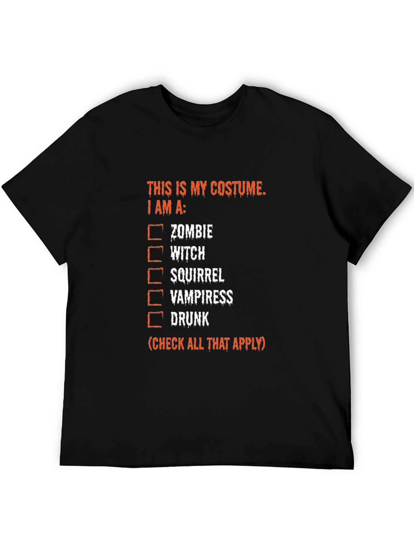 Funny Halloween Costume Checklist Mens T-Shirt