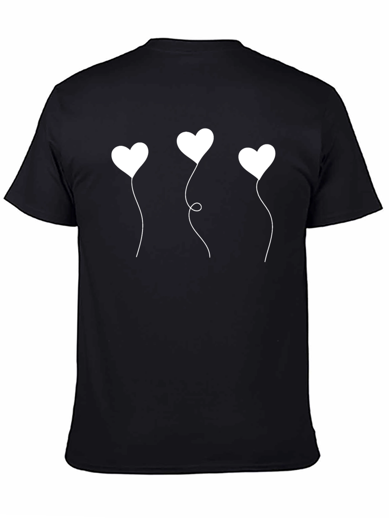 Heart Balloons Graphic Black T-Shirt