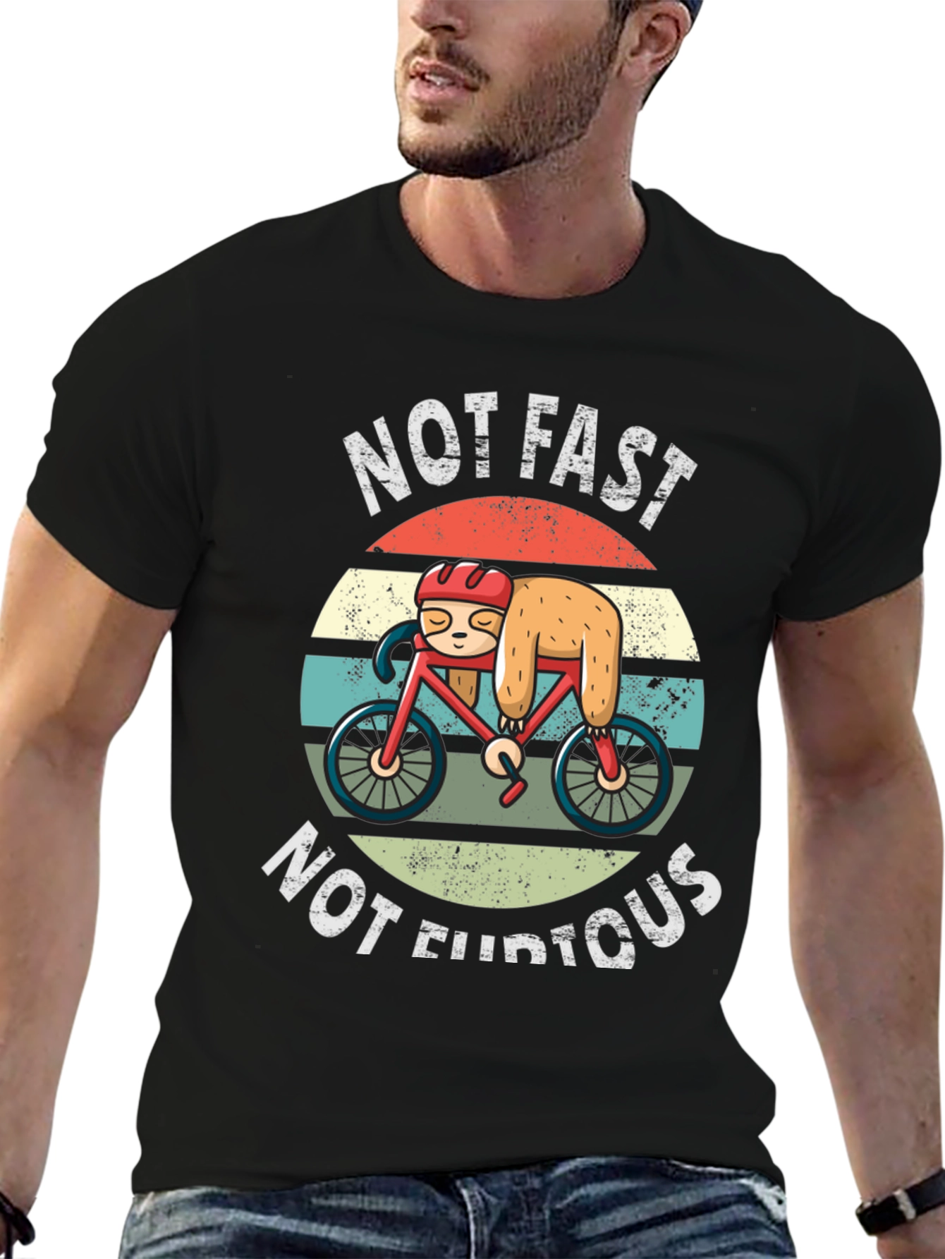 Not Fast Not Furious Sloth Biker T-Shirt