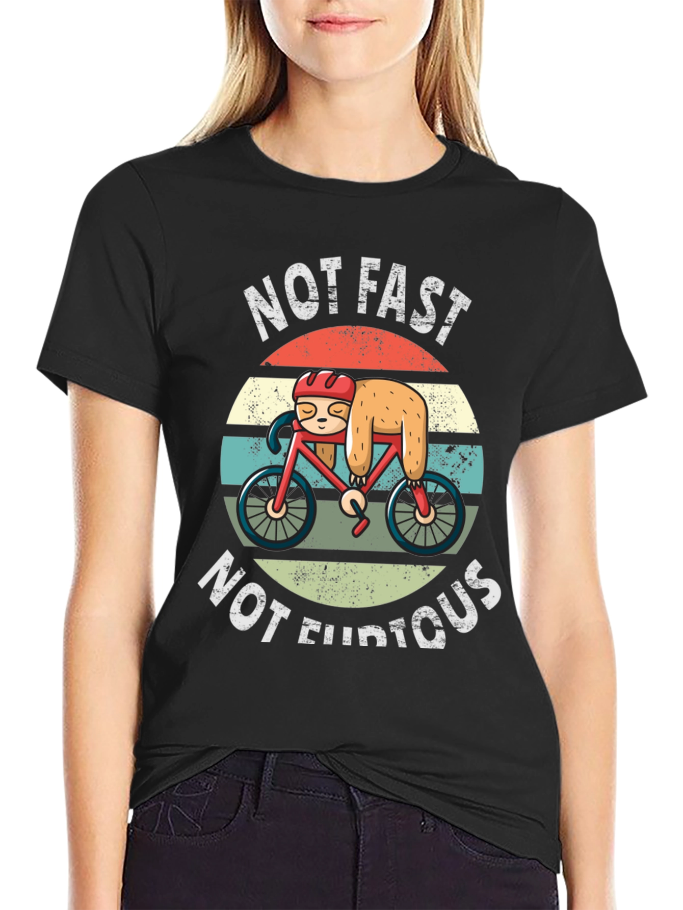 Not Fast Not Furious Sloth Biker T-Shirt