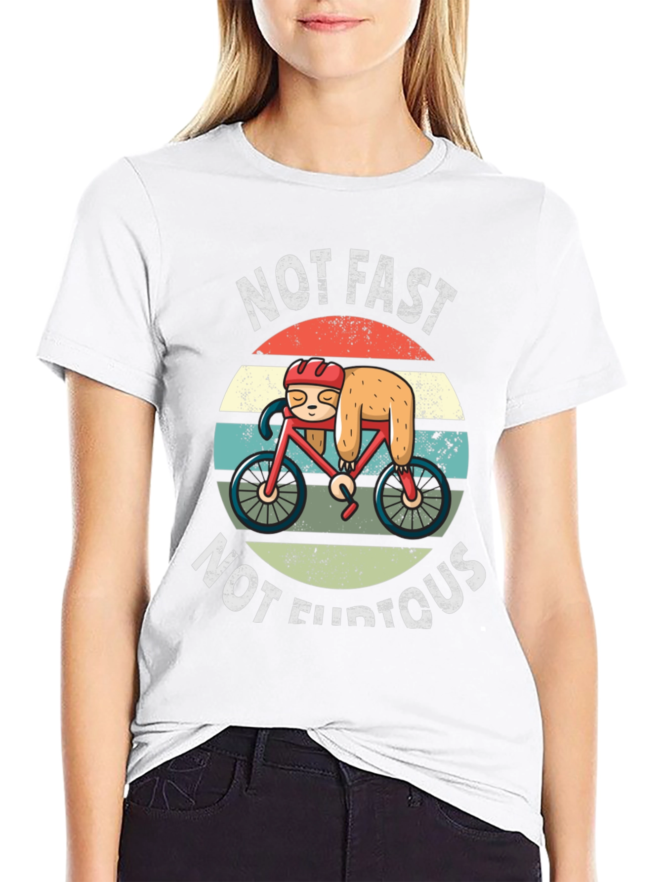 Not Fast Not Furious Sloth Biker T-Shirt